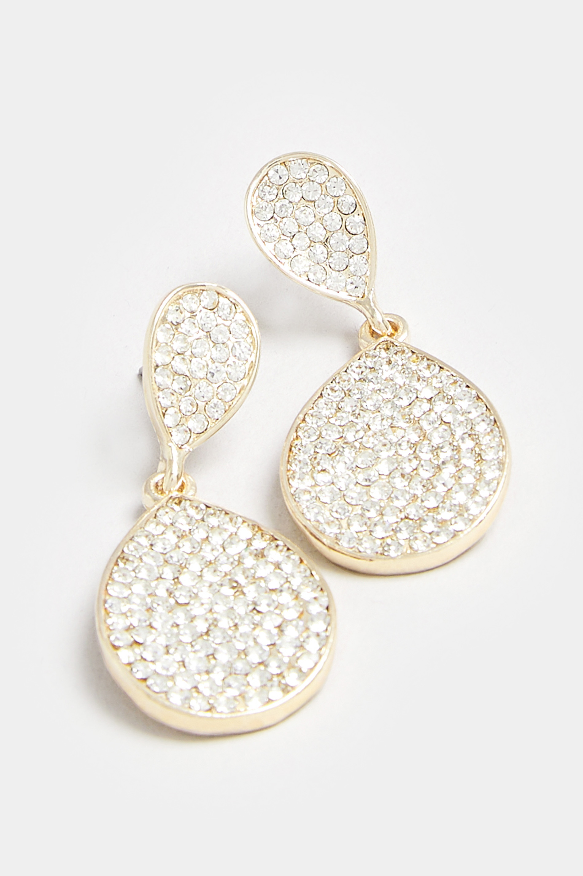 Gold Tone Diamante Teardrop Earrings | Yours Clothing 3