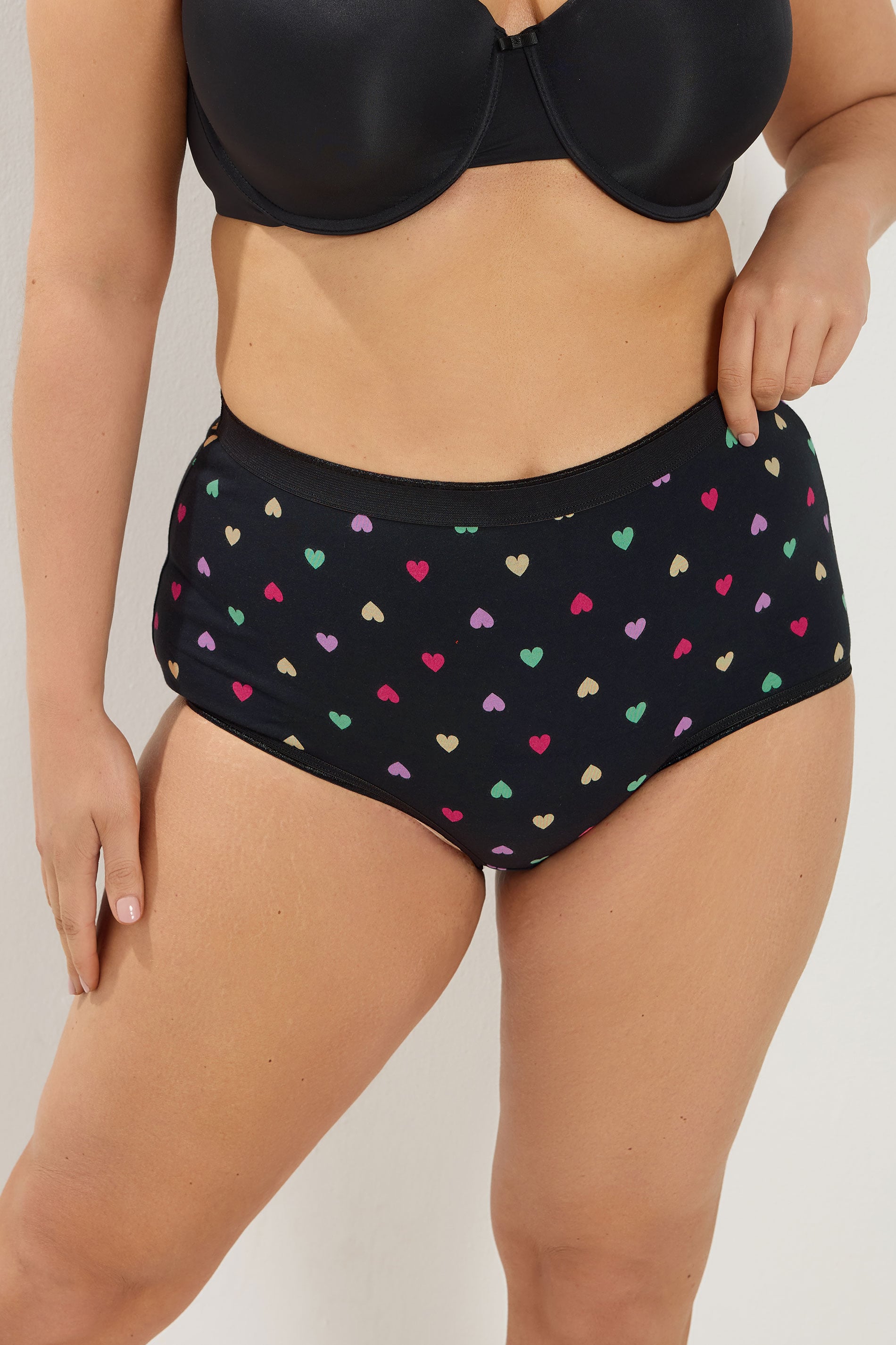 YOURSET 5 PACK Plus Size Pink Heart Print Full Briefs | Yours Clothing 1