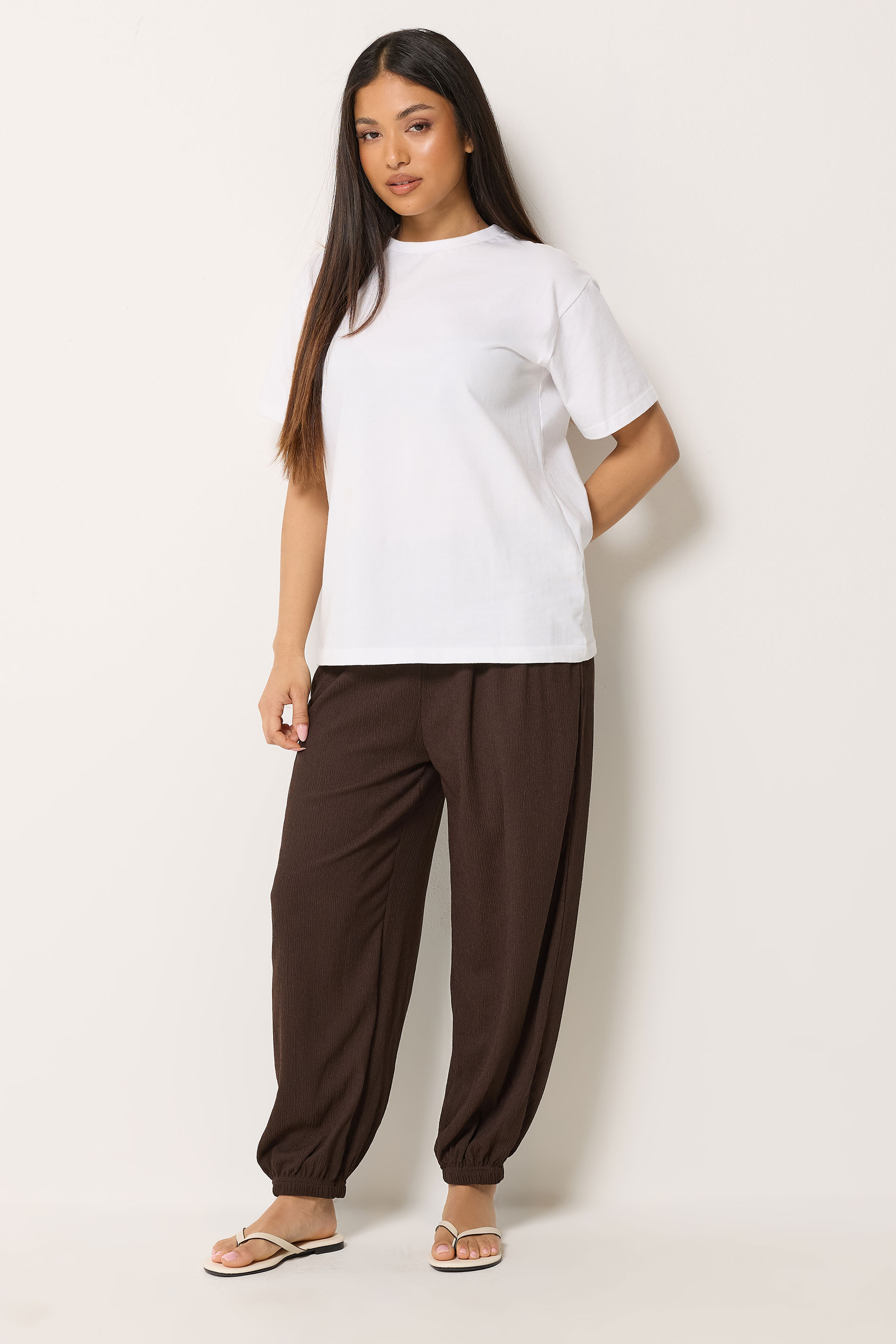M&Co Petite Chocolate Brown Balloon Trousers | M&Co 1
