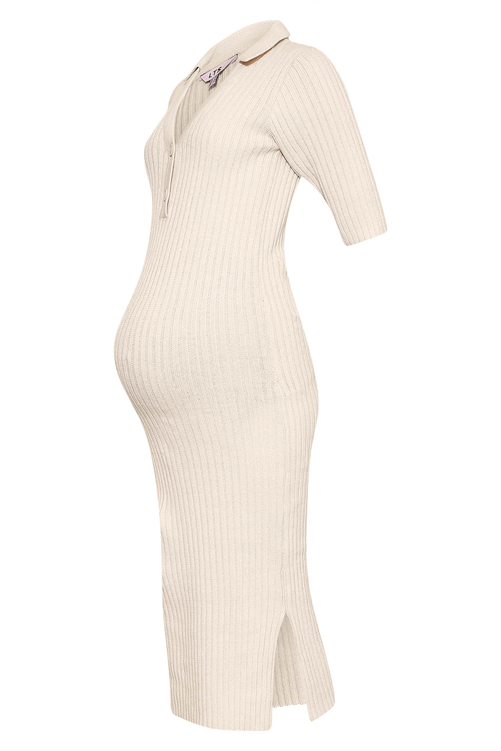 LTS Tall Women's Maternity Cream Knitted Midaxi Dress | Long Tall Sally  2