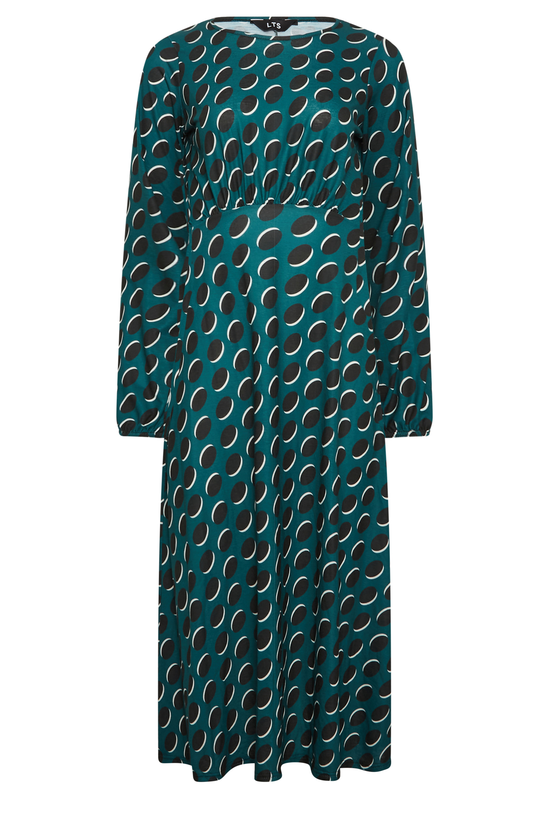 LTS Tall Charcoal Green Spot Print Dress | Long Tall Sally