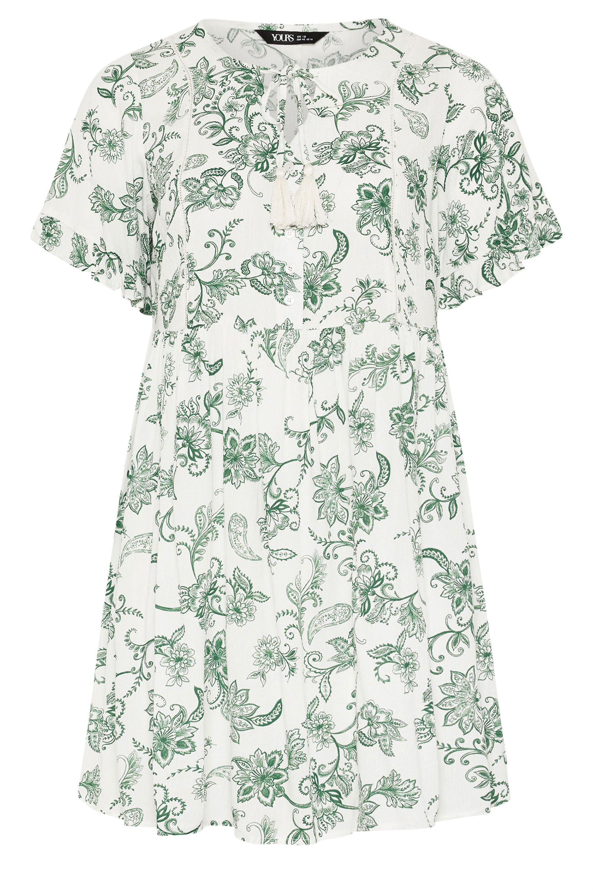 YOURS Plus Size White Paisley Mini Dress | Yours Clothing 5