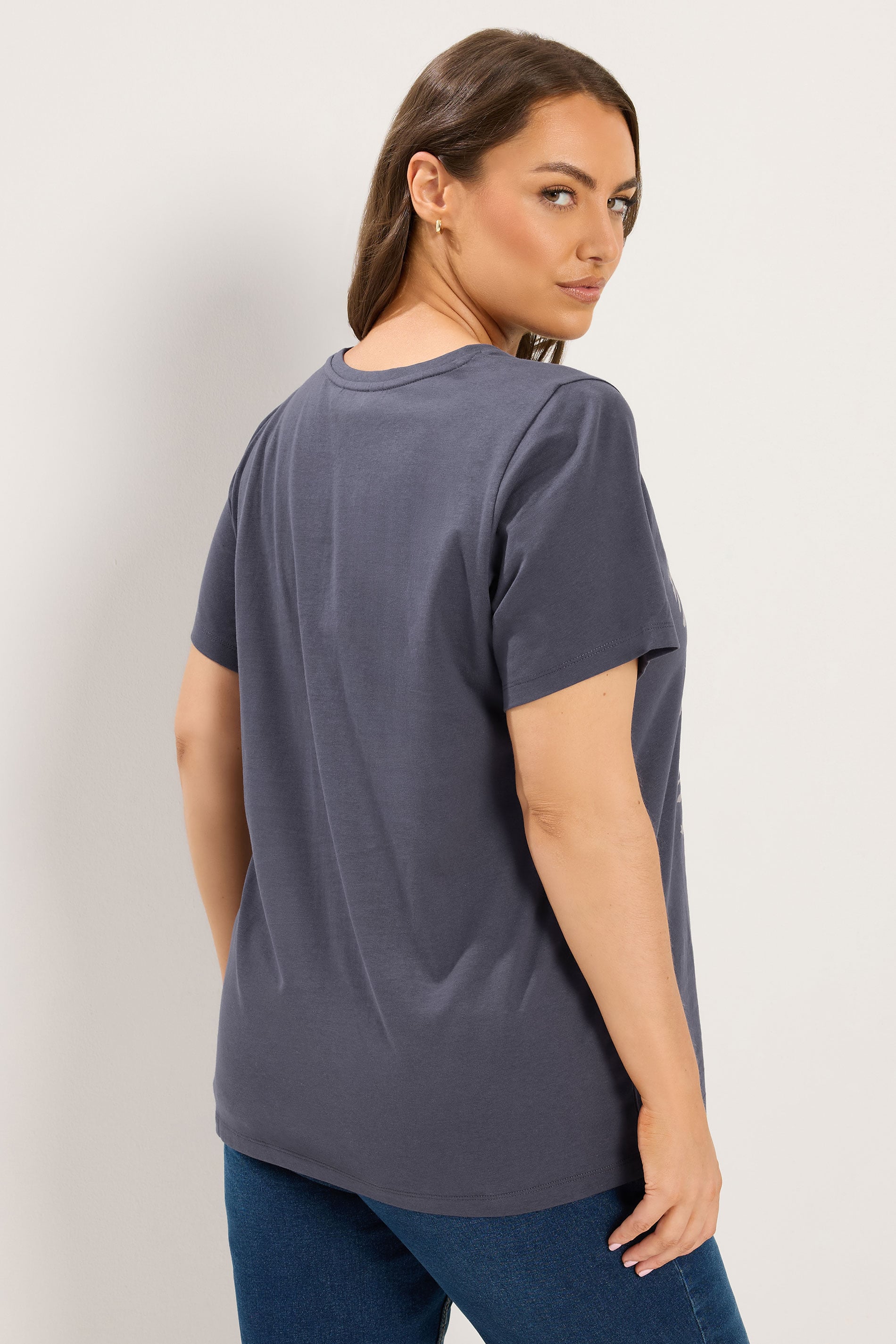 YOURS Plus Size Grey Zebra Foil T-Shirt | Yours Clothing 2