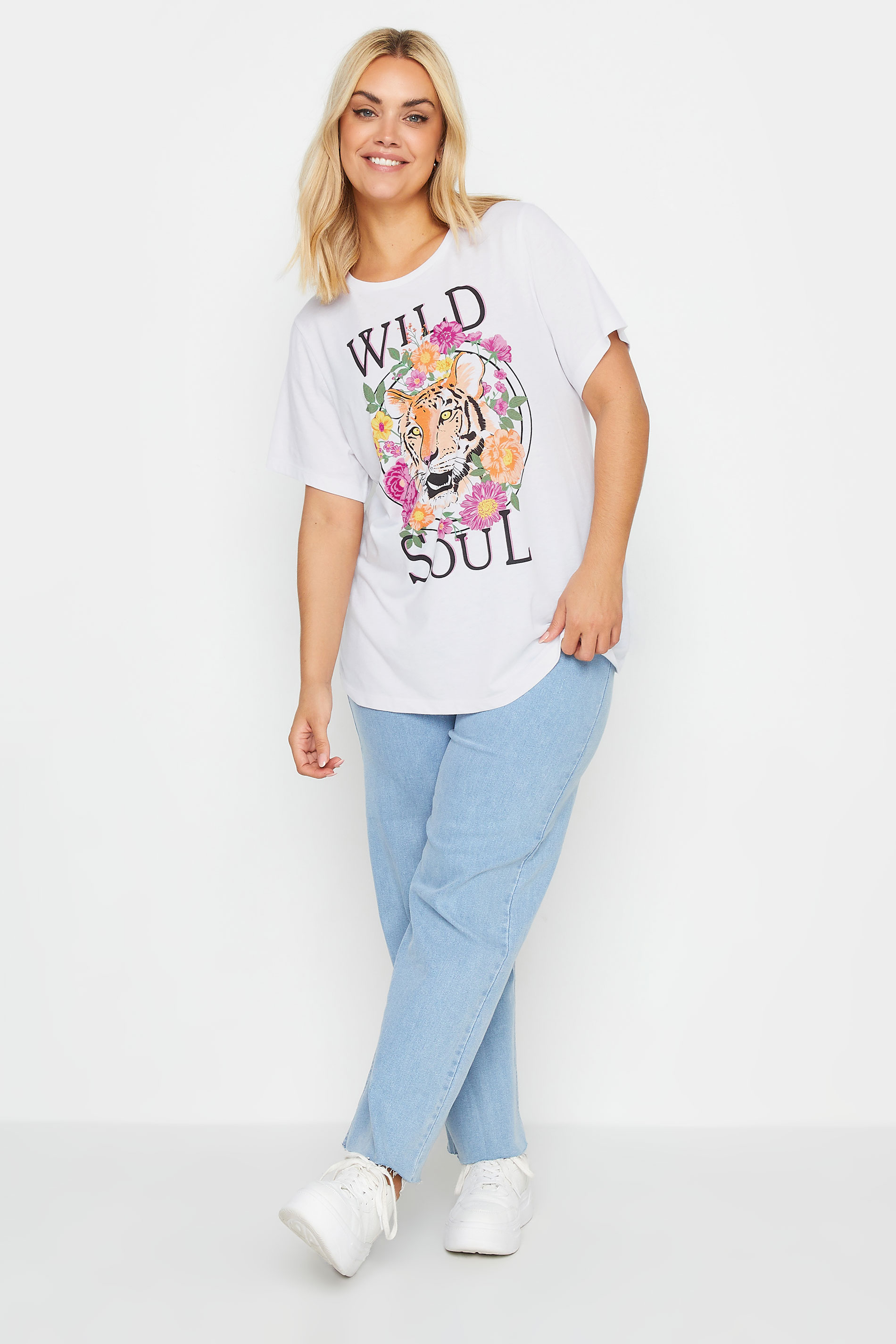 YOURS Plus Size White 'Wild Soul' Print T-Shirt | Yours Clothing 2