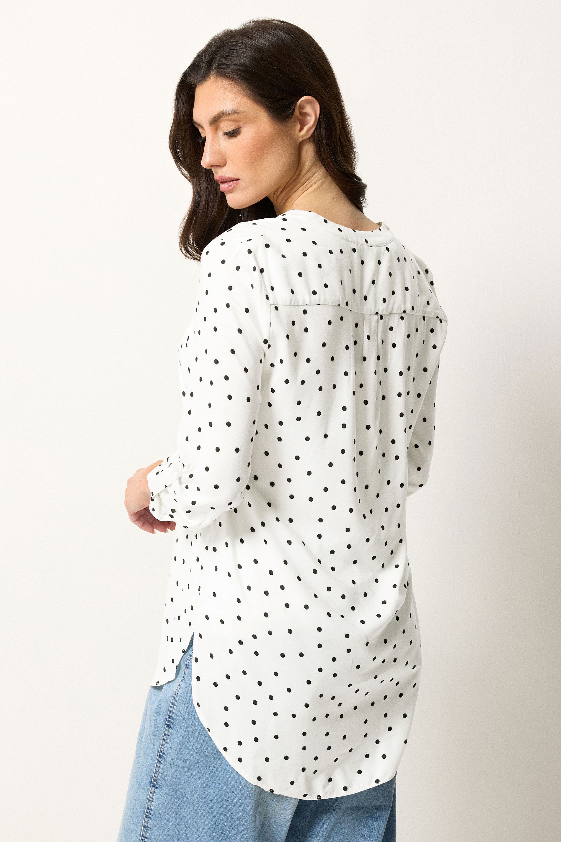M&Co White & Black Polka Dot Shirt | M&Co 2