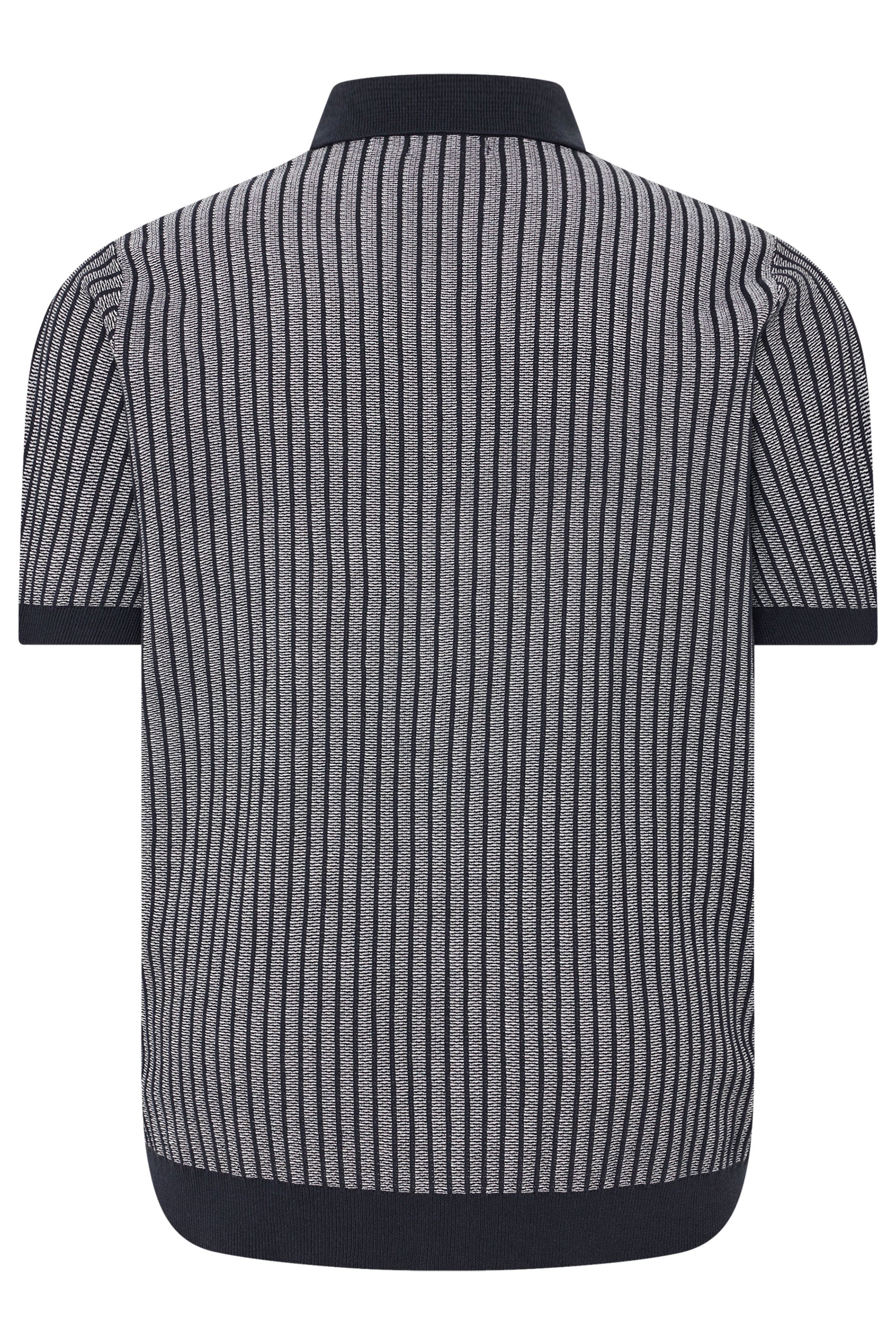 BadRhino Big & Tall Navy Blue Knitted Stripe Shirt | BadRhino 7