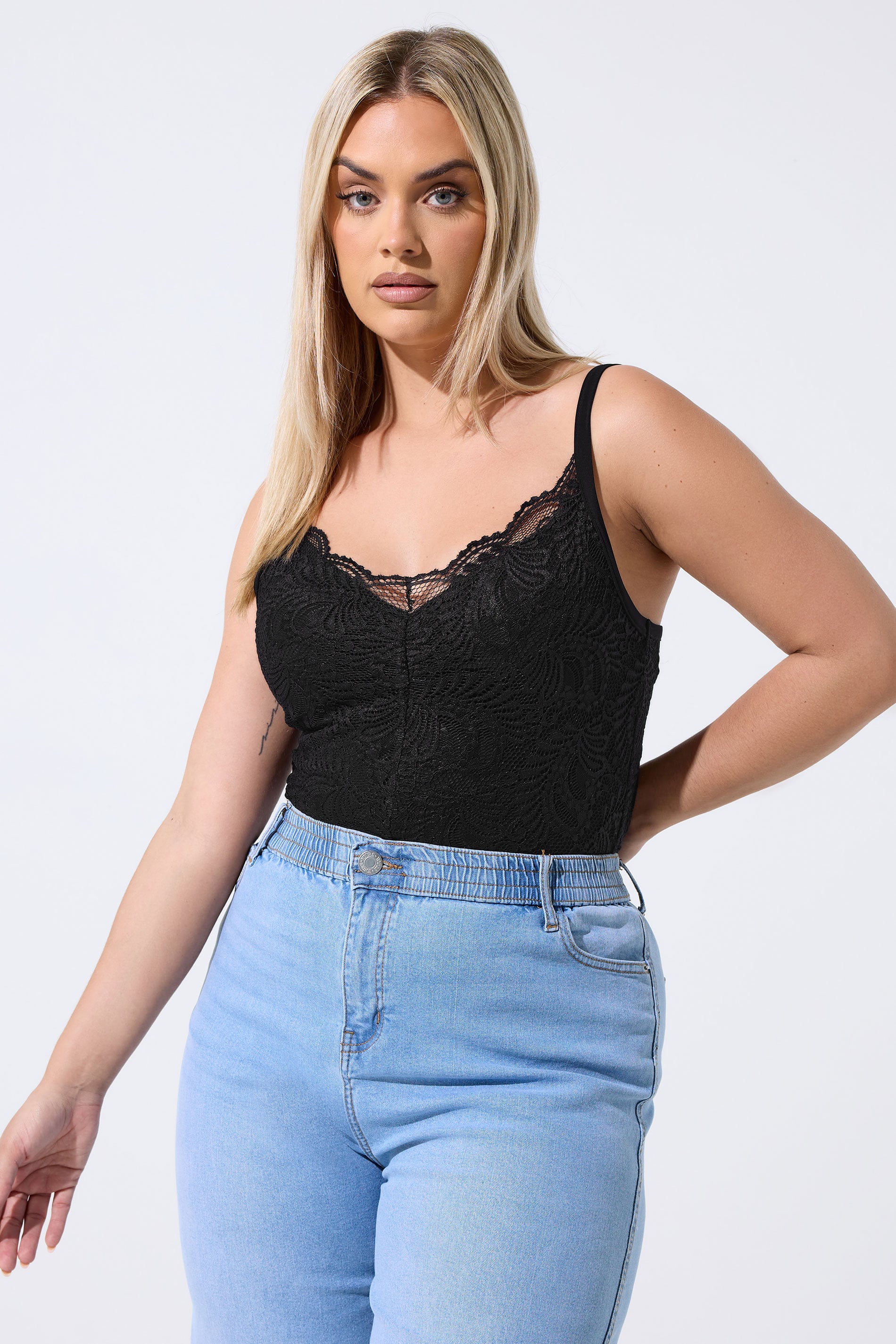 LIMITED COLLECTION Plus Size Black All Over  Lace Bodysuit  | Yours Clothing 3