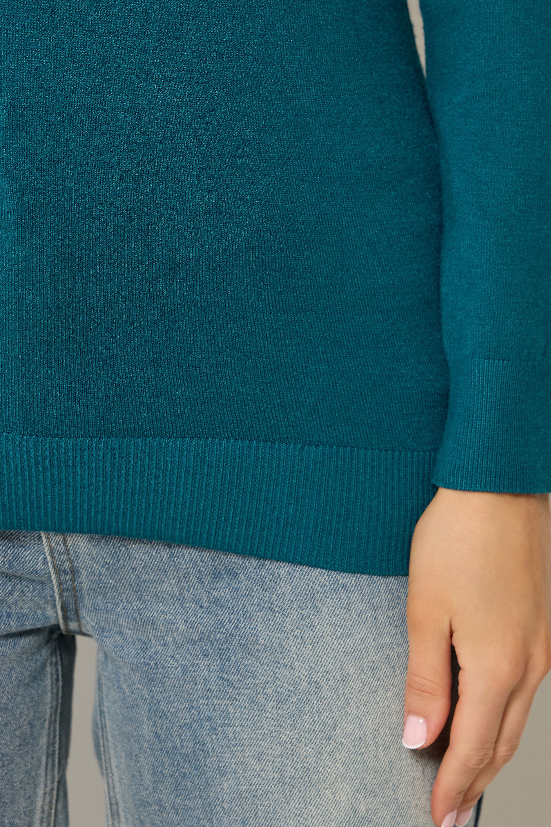 LTS Tall Women's Teal Blue Knitted V-Neck Jumper | Long Tall Sally 4
