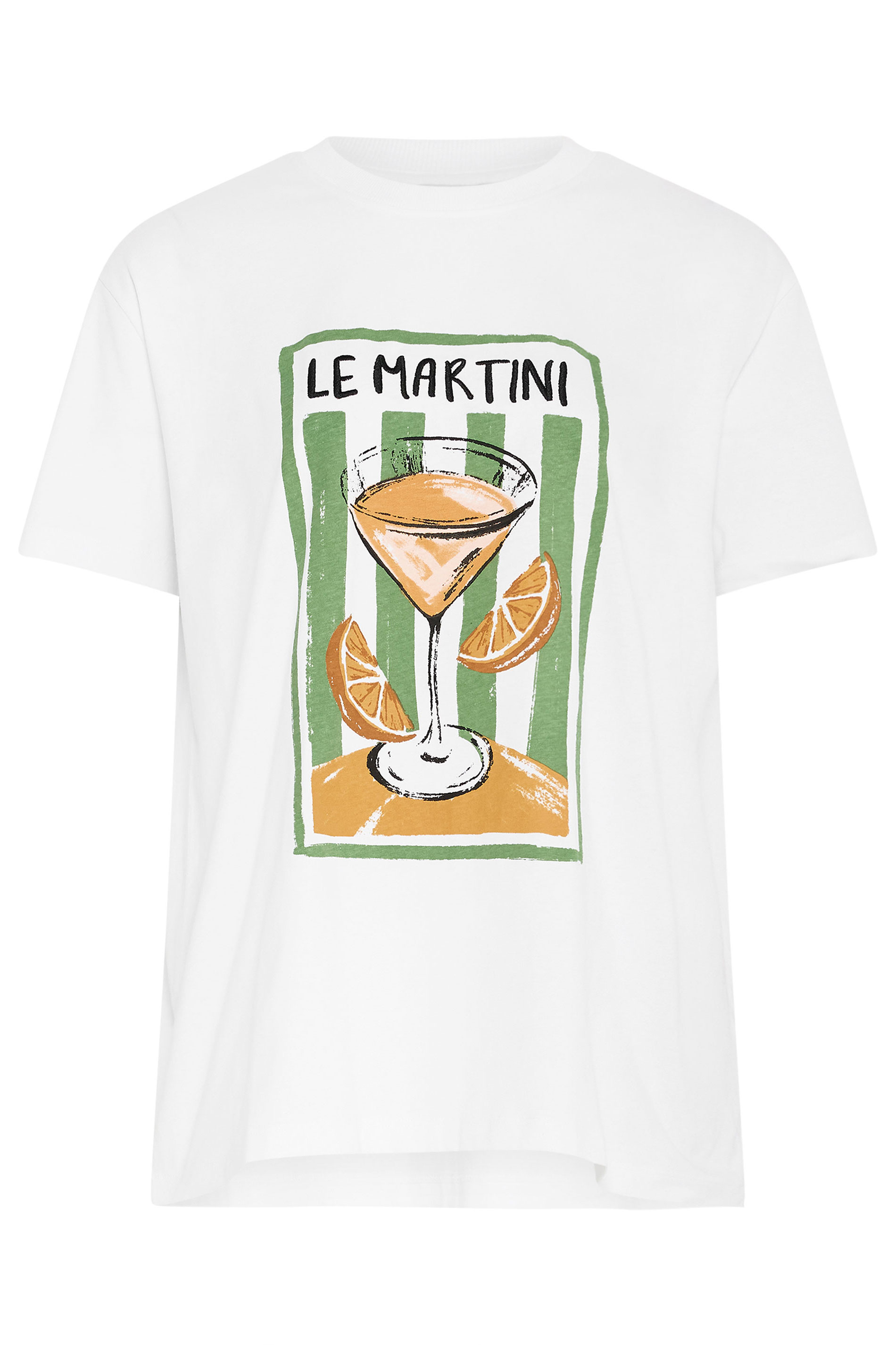 LTS Tall Women's White Martini Graphic Cotton Oversized T-Shirt | Long Tall Sally 7
