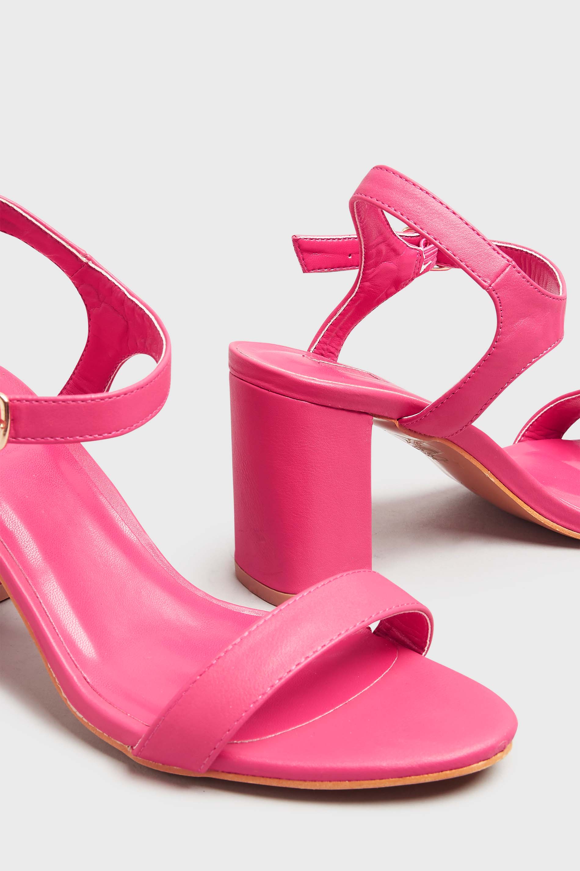 LIMITED COLLECTION Hot Pink Block Heel Sandal In Extra Wide EEE Fit ...