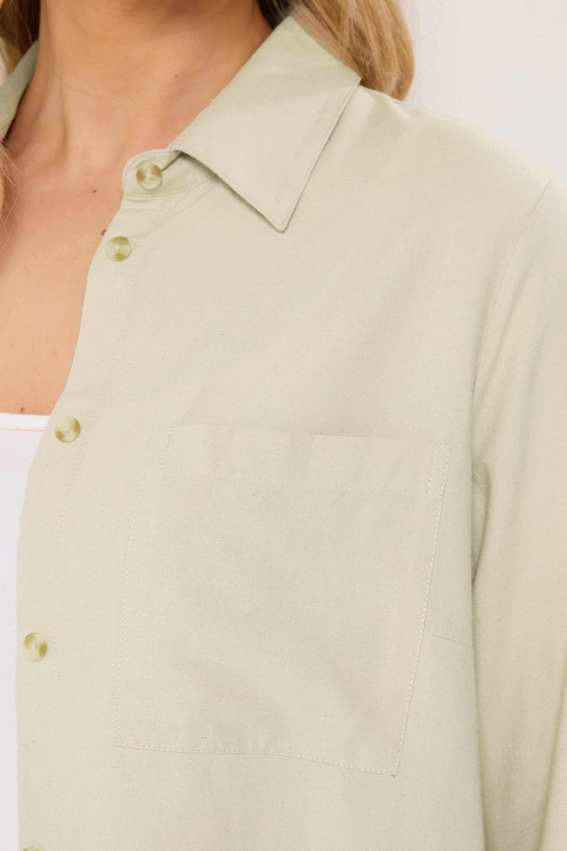LTS Tall Women's Natural Brown Linen Long Sleeve Shirt | Long Tall Sally  5