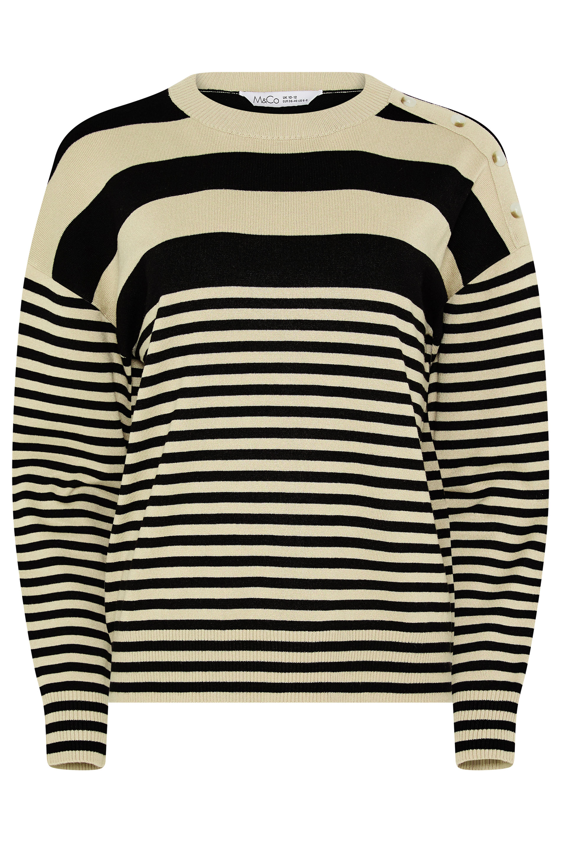 M&Co Natural Brown and Black Striped Jumper | M&Co 5