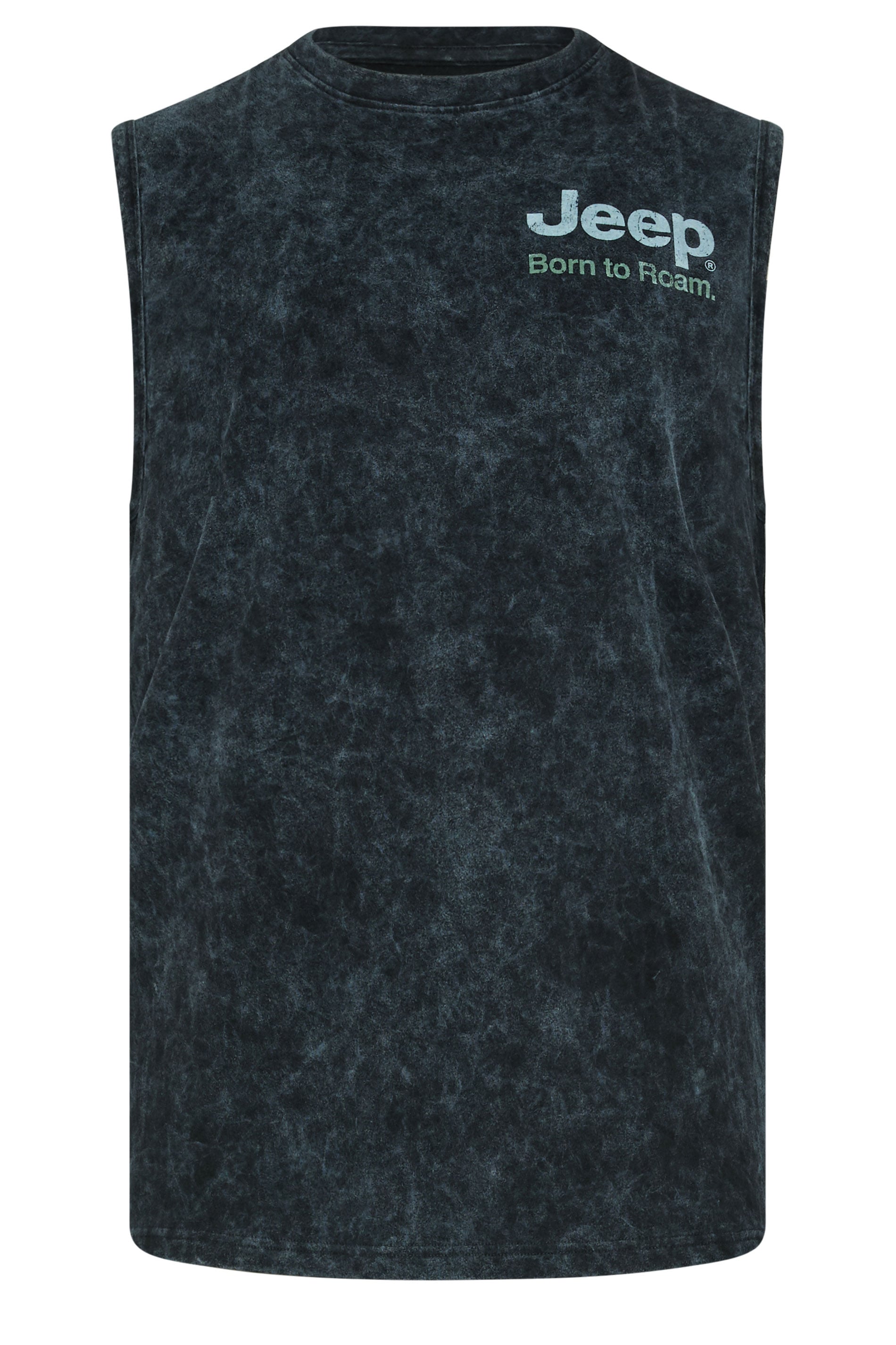 BadRhino Big & Tall Black Acid Wash 'Jeep' Graphic Vest | BadRhino 1
