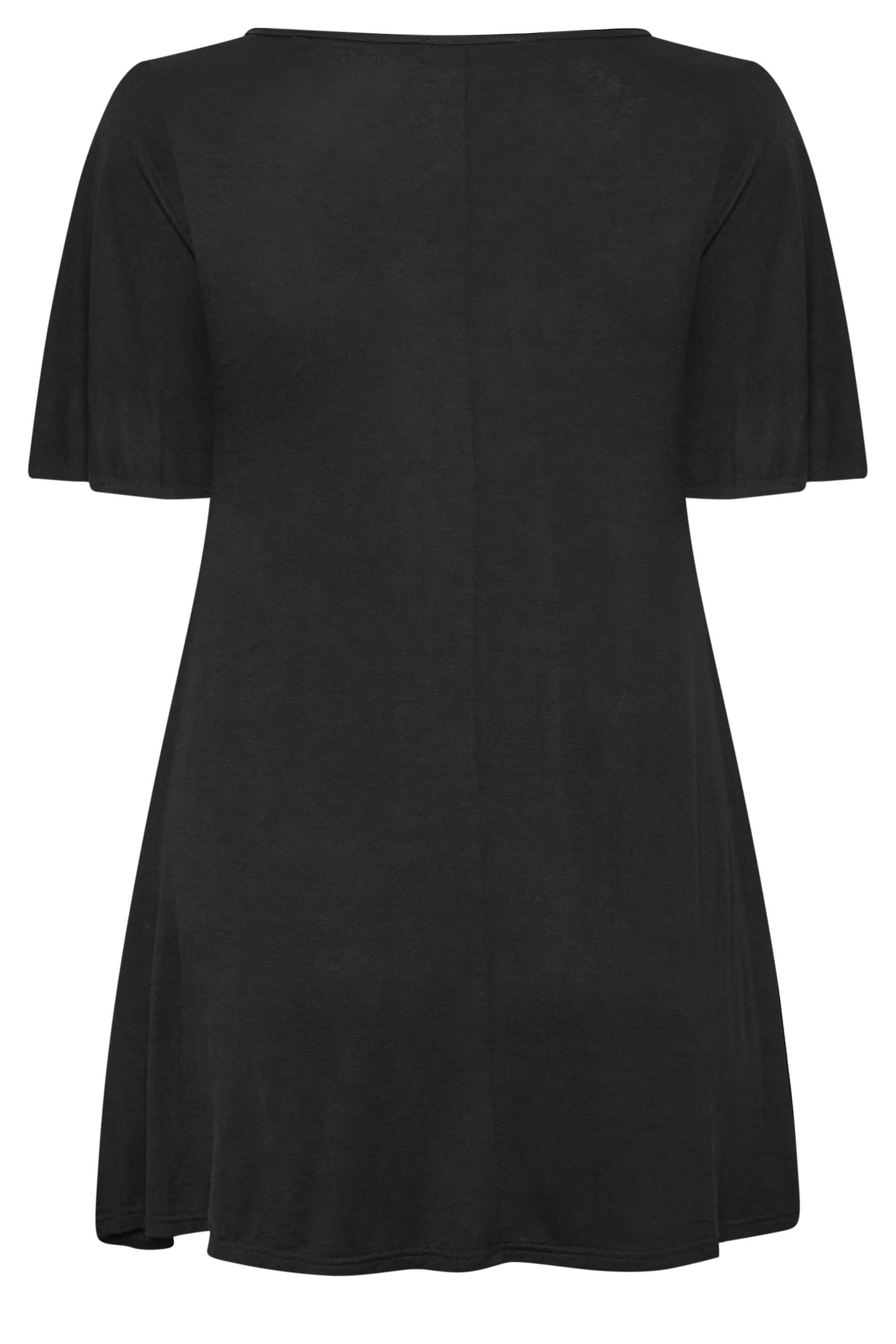 Limited Collection Curve Plus Size Black Tie Neck Top Yours Clothing