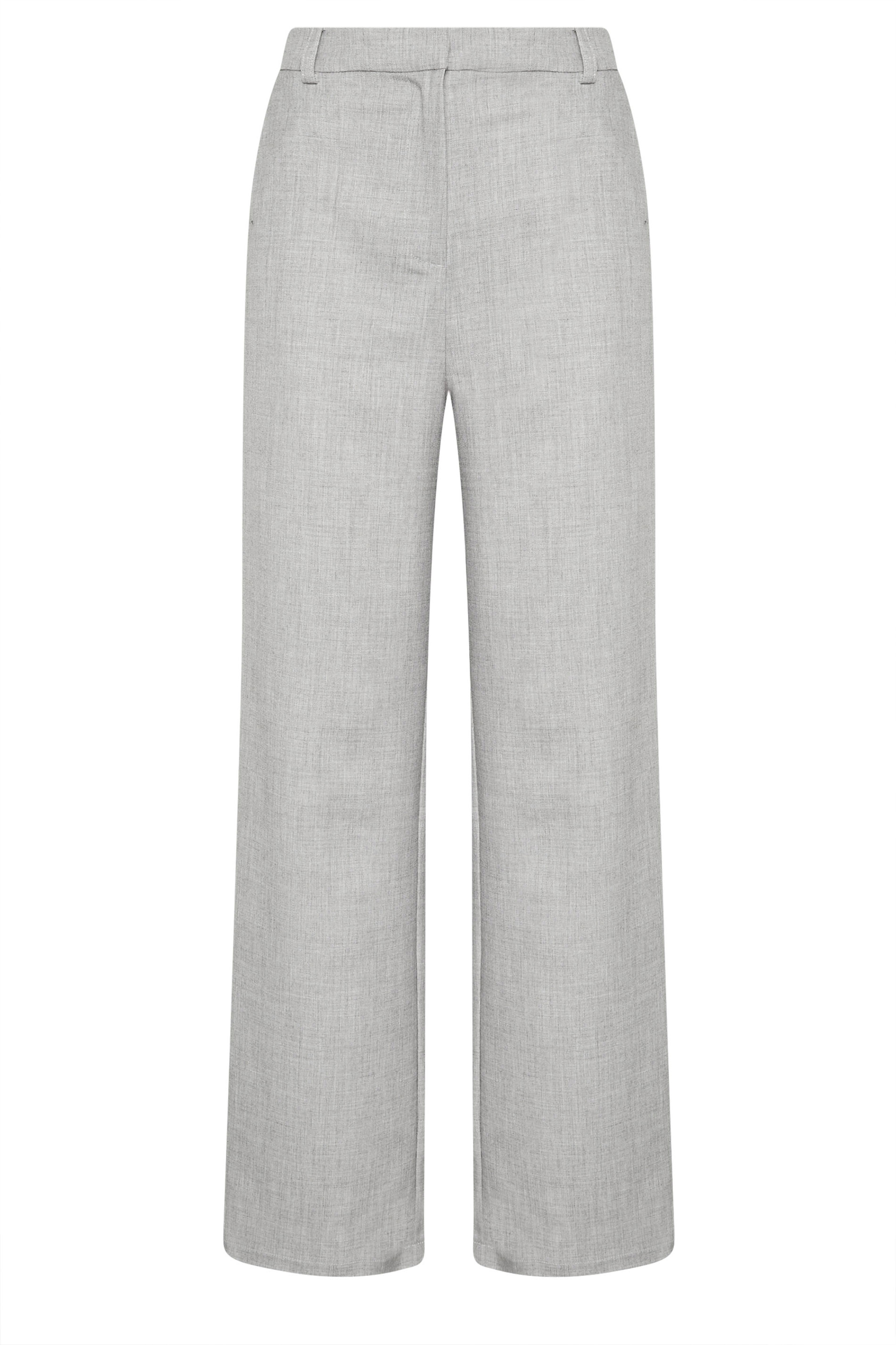 LTS Tall Women's Light Grey Tailored Wide Leg Trousers | Long Tall Sally 6