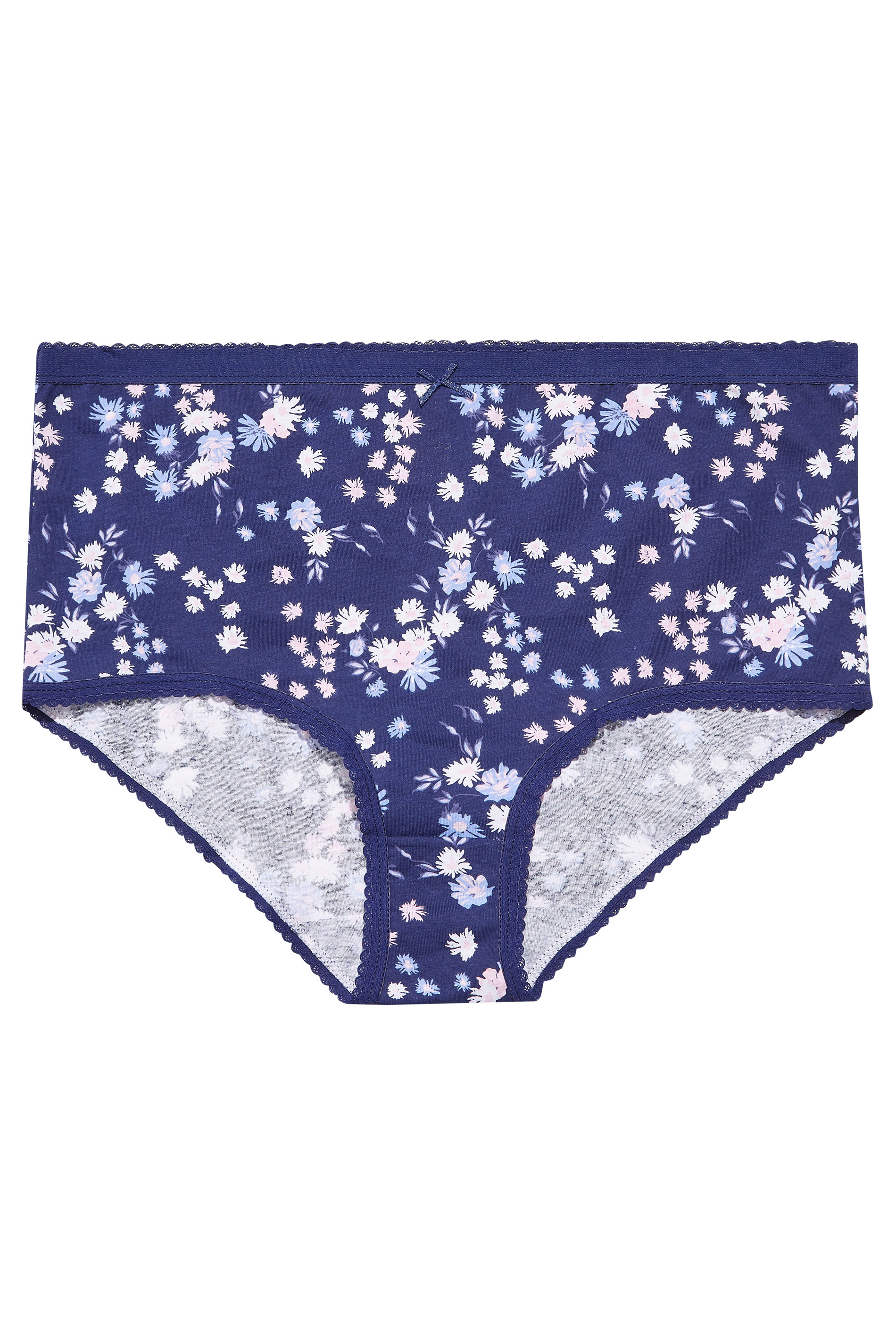 5 PACK Plus Size Blue Ditsy Floral Full Briefs | Yours Clothing 3