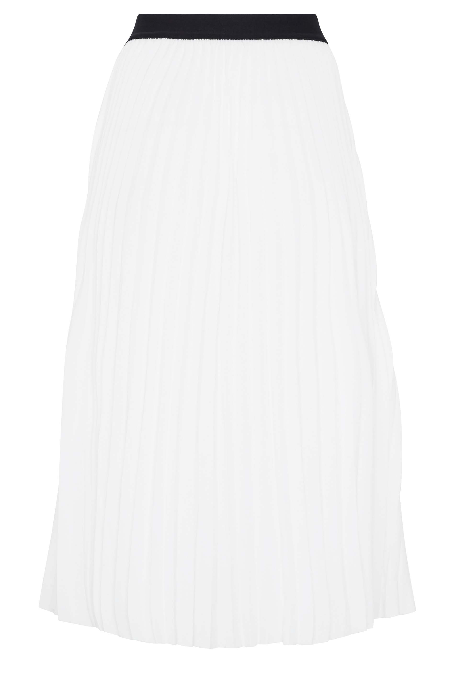 Mandco White Pleated Midi Skirt Mandco 