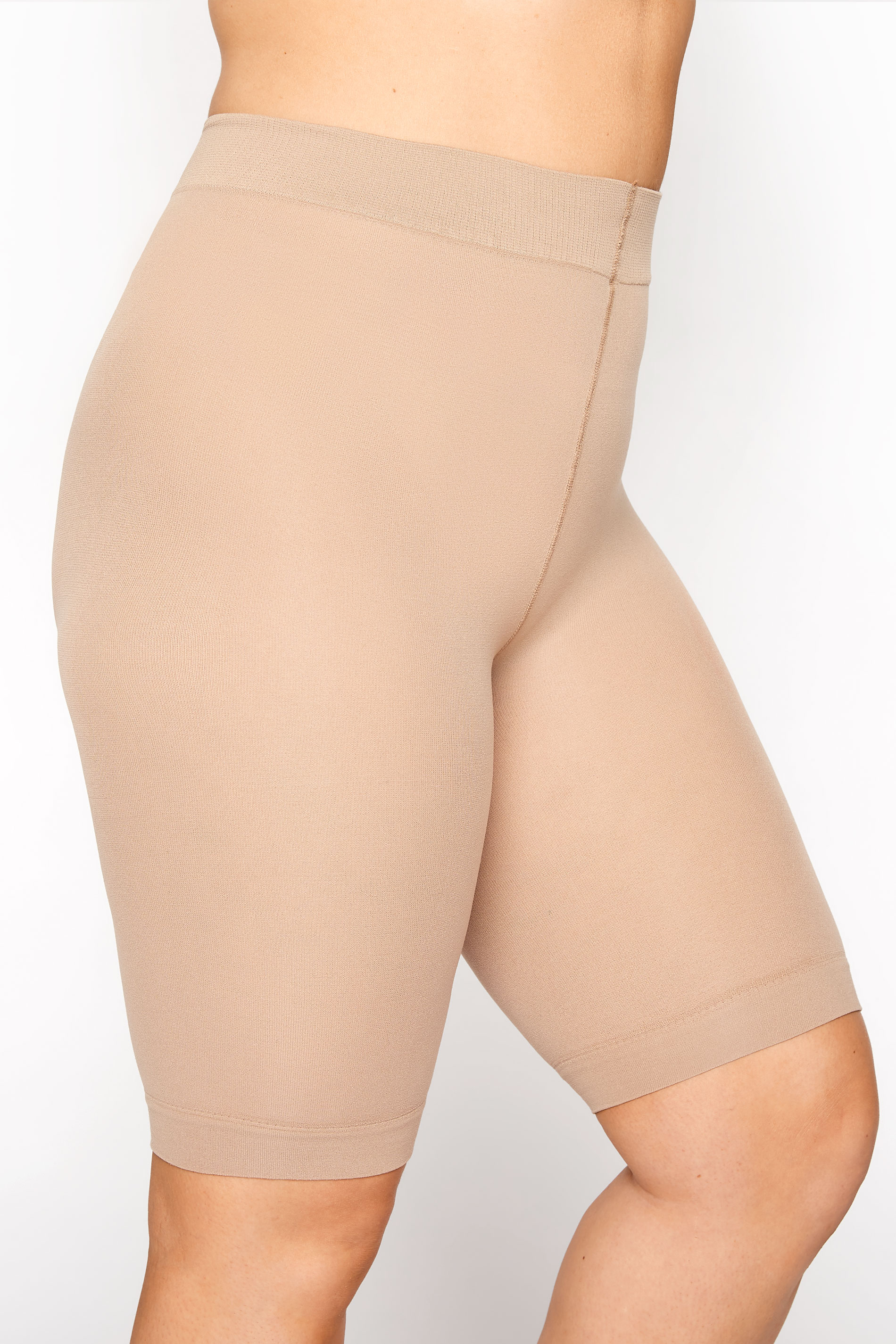 Nude Anti Chafing High Waisted Shorts | Yours Clothing 3