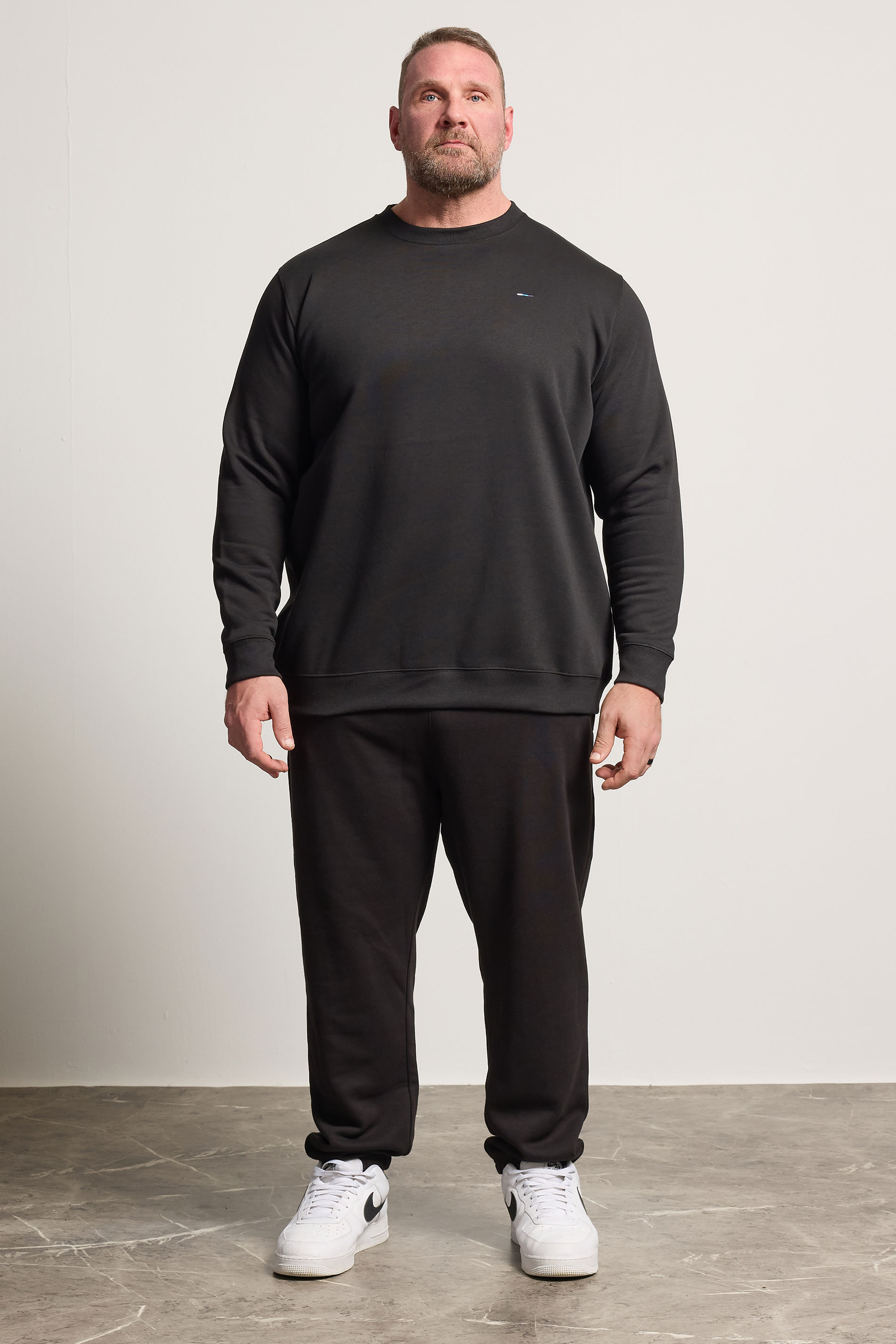 BadRhino Big & Tall Black Crew Neck Sweatshirt | BadRhino 1