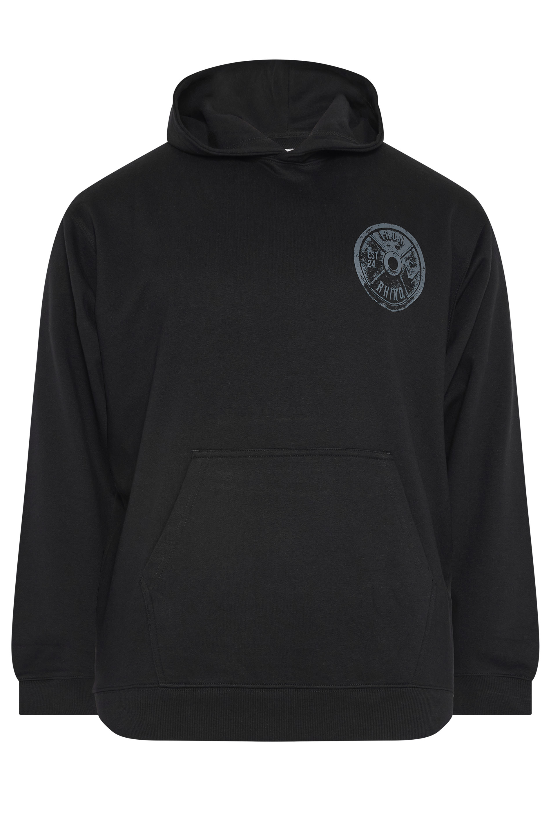 IronRhino Big & Tall Black Weightplate Hoodie | BadRhino 6