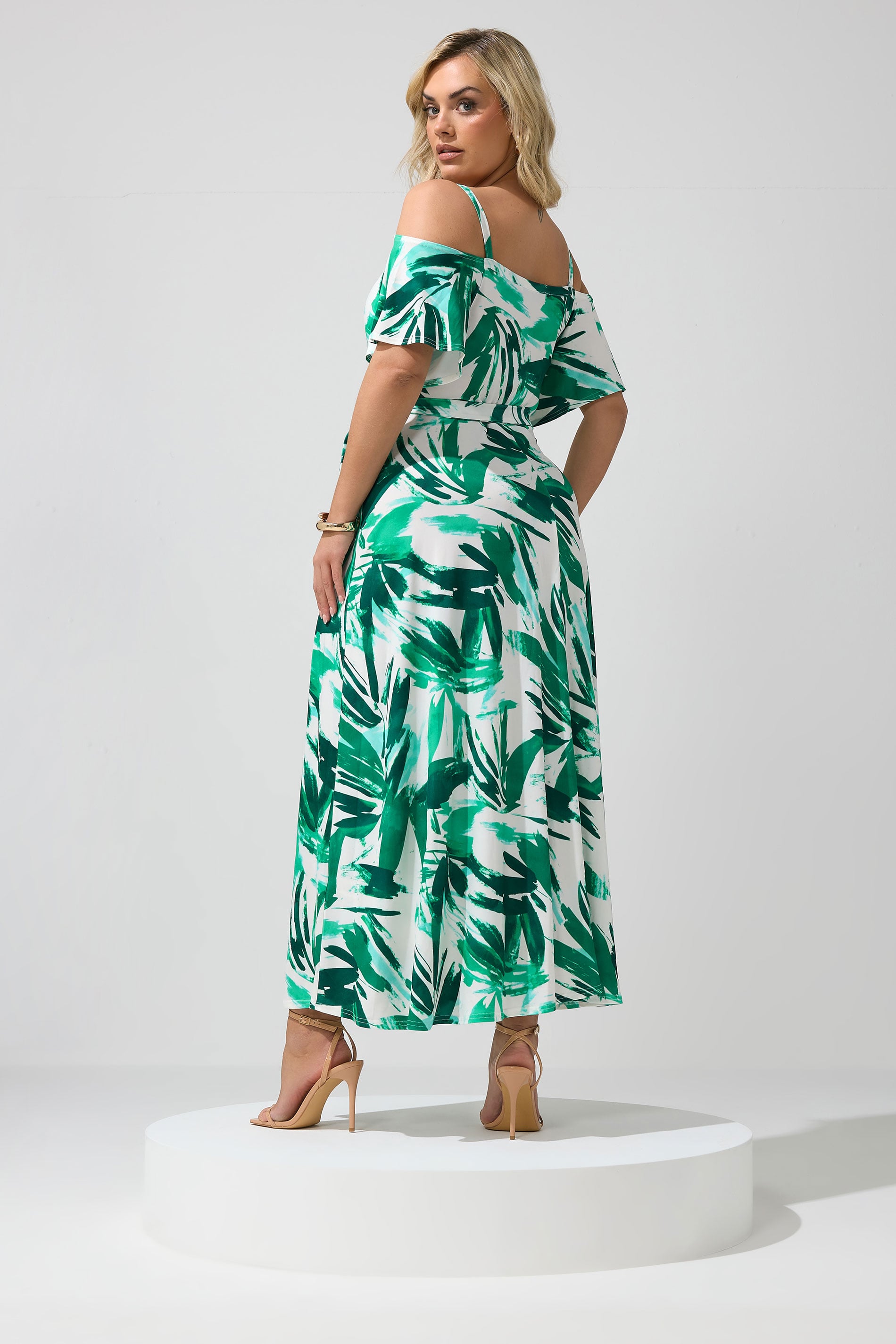 YOURS LONDON Plus Size Green Abstract Print Maxi Dress | Yours Clothing 2