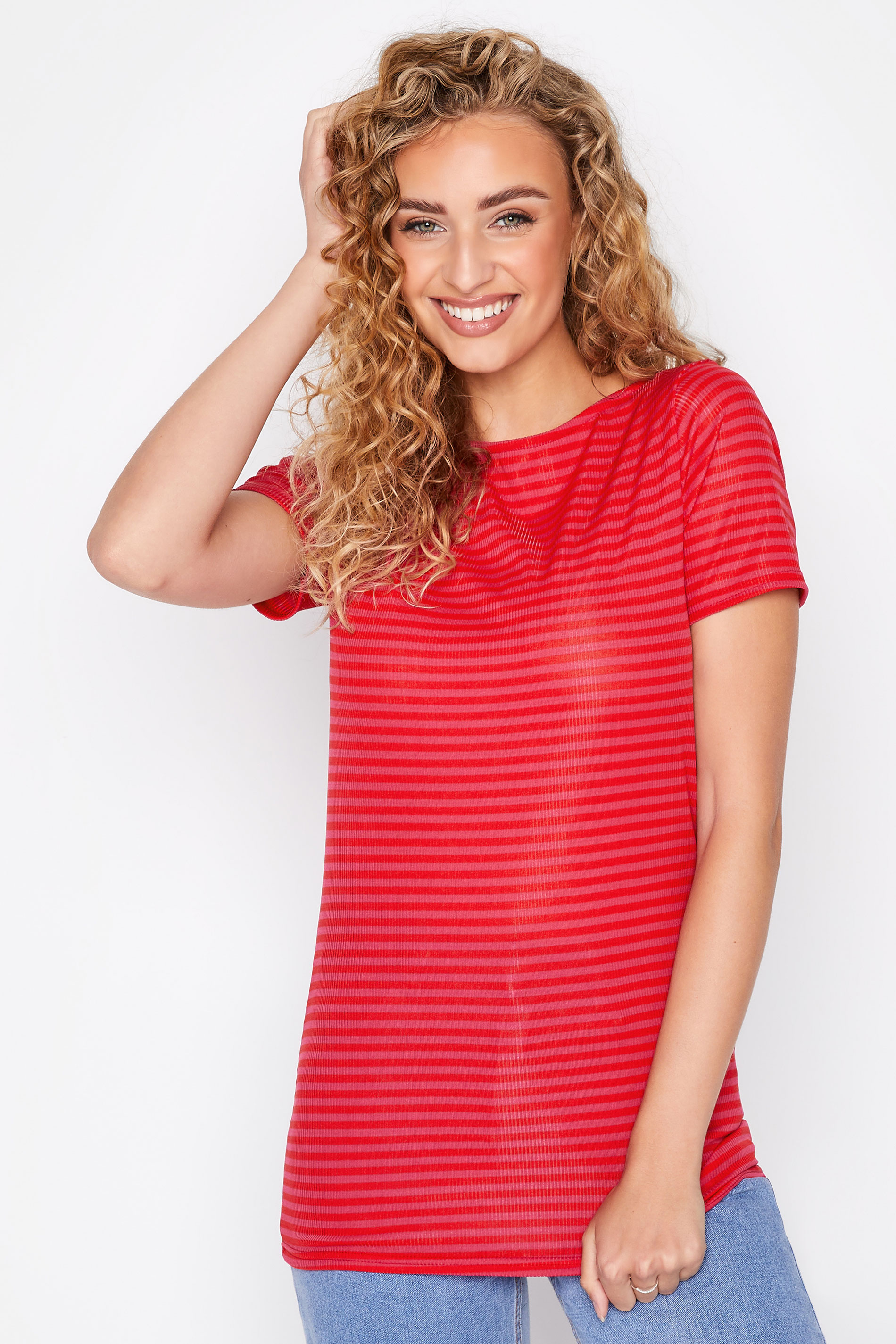 LTS Tall Women's Red Stripe T-Shirt | Long Tall Sally 1