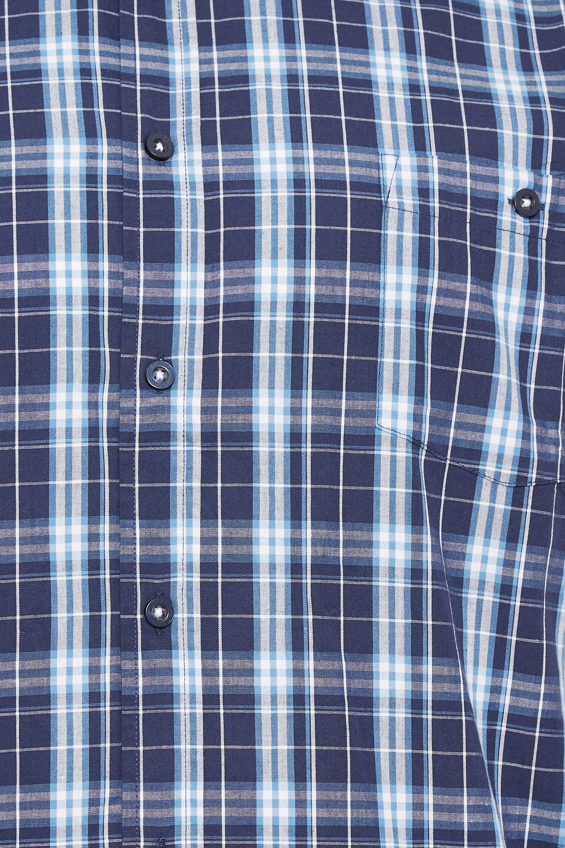 D555 Big & Tall Blue Check Print Shirt | BadRhino 2