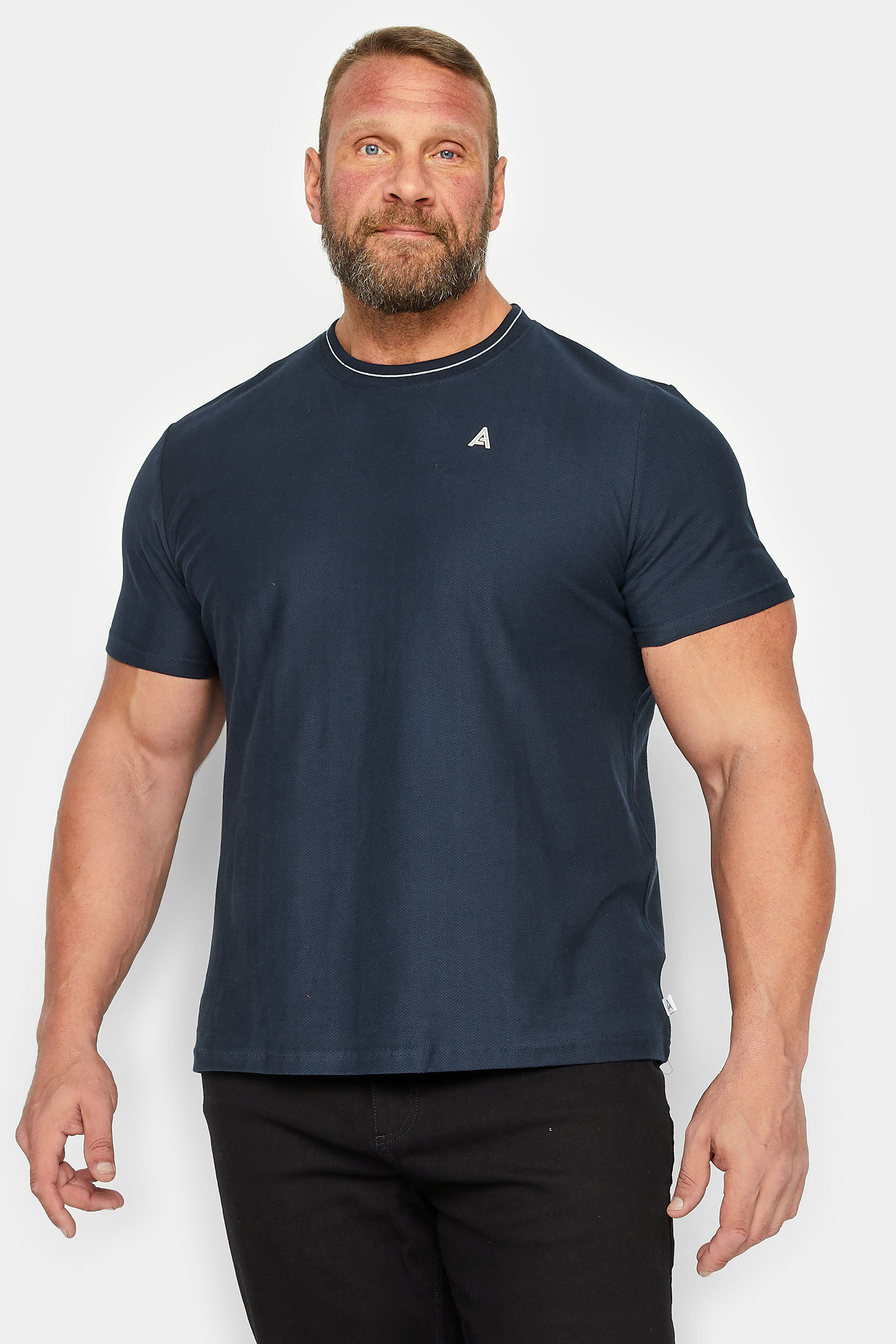 STUDIO A Big & Tall Navy Blue T-Shirt | BadRhino 1