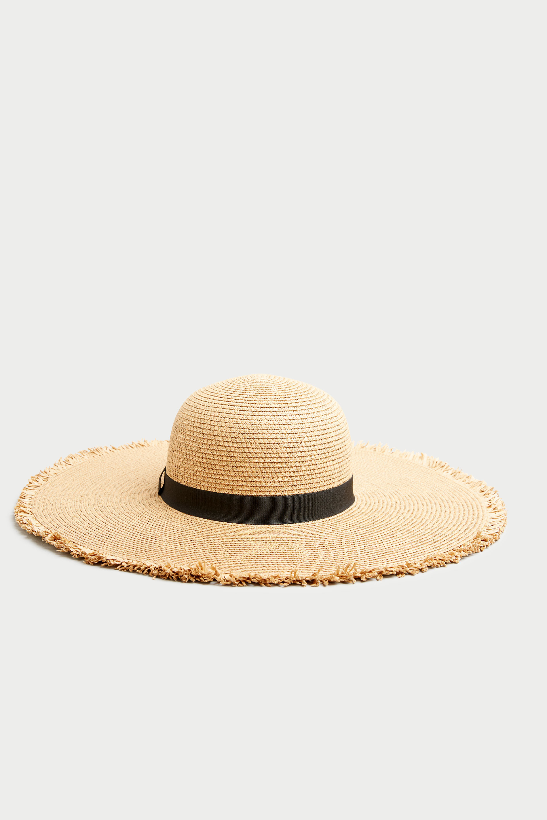 Brown Frayed Edge Straw Hat | Yours Clothing 3