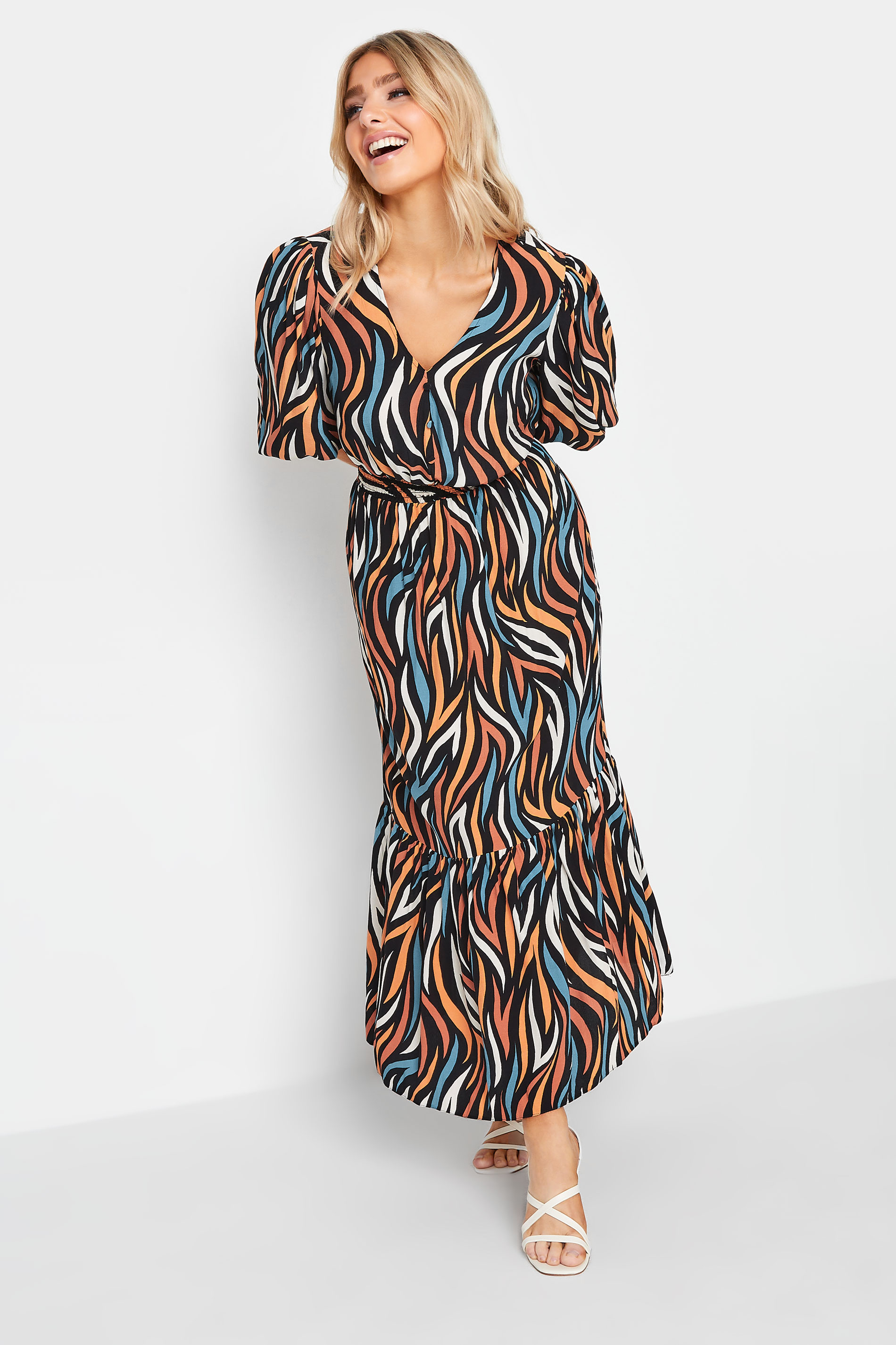 M&Co Black Abstract Print Maxi Dress | M&Co 2