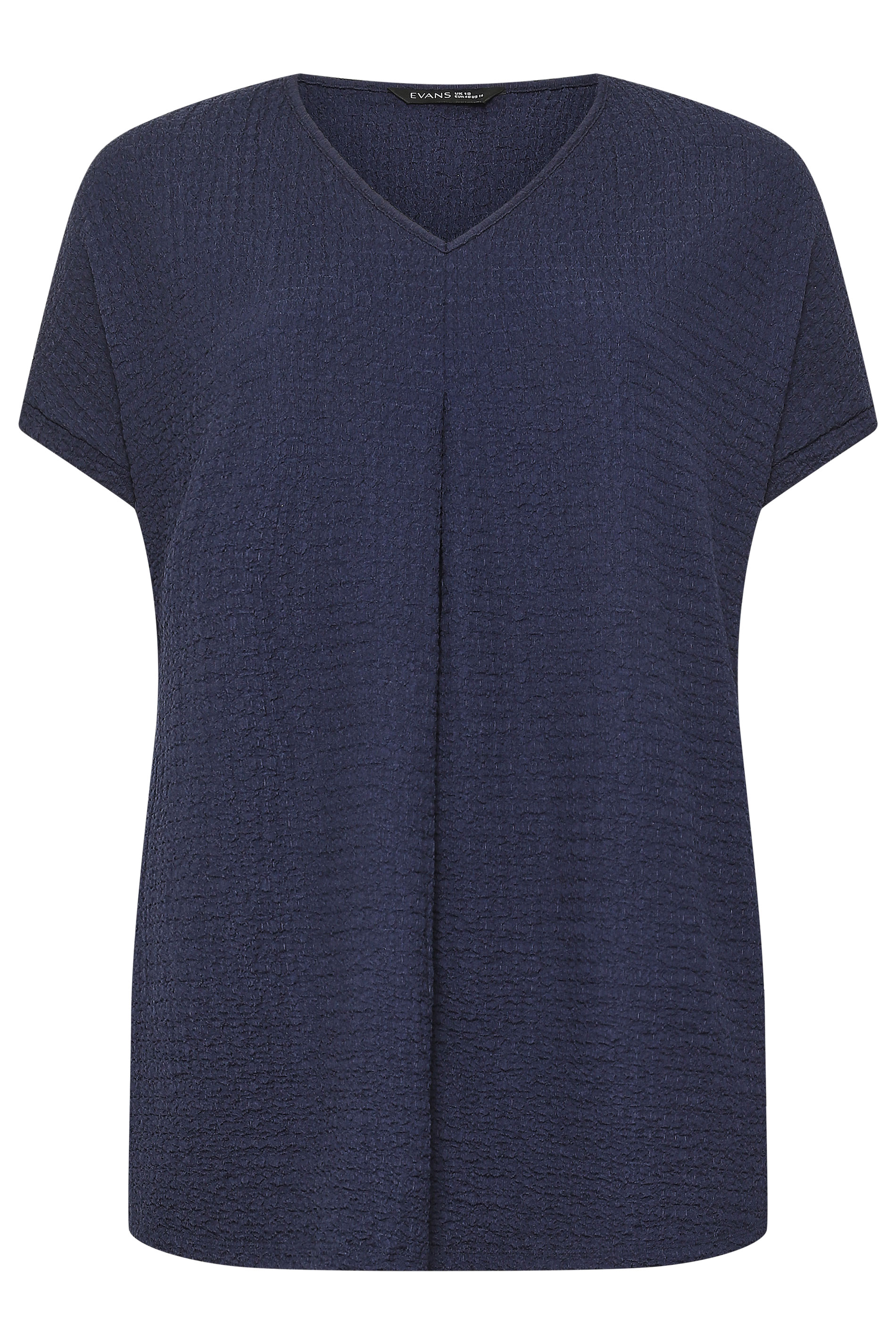 EVANS Plus Size Navy Blue Plisse Pleat Top | Evans 5