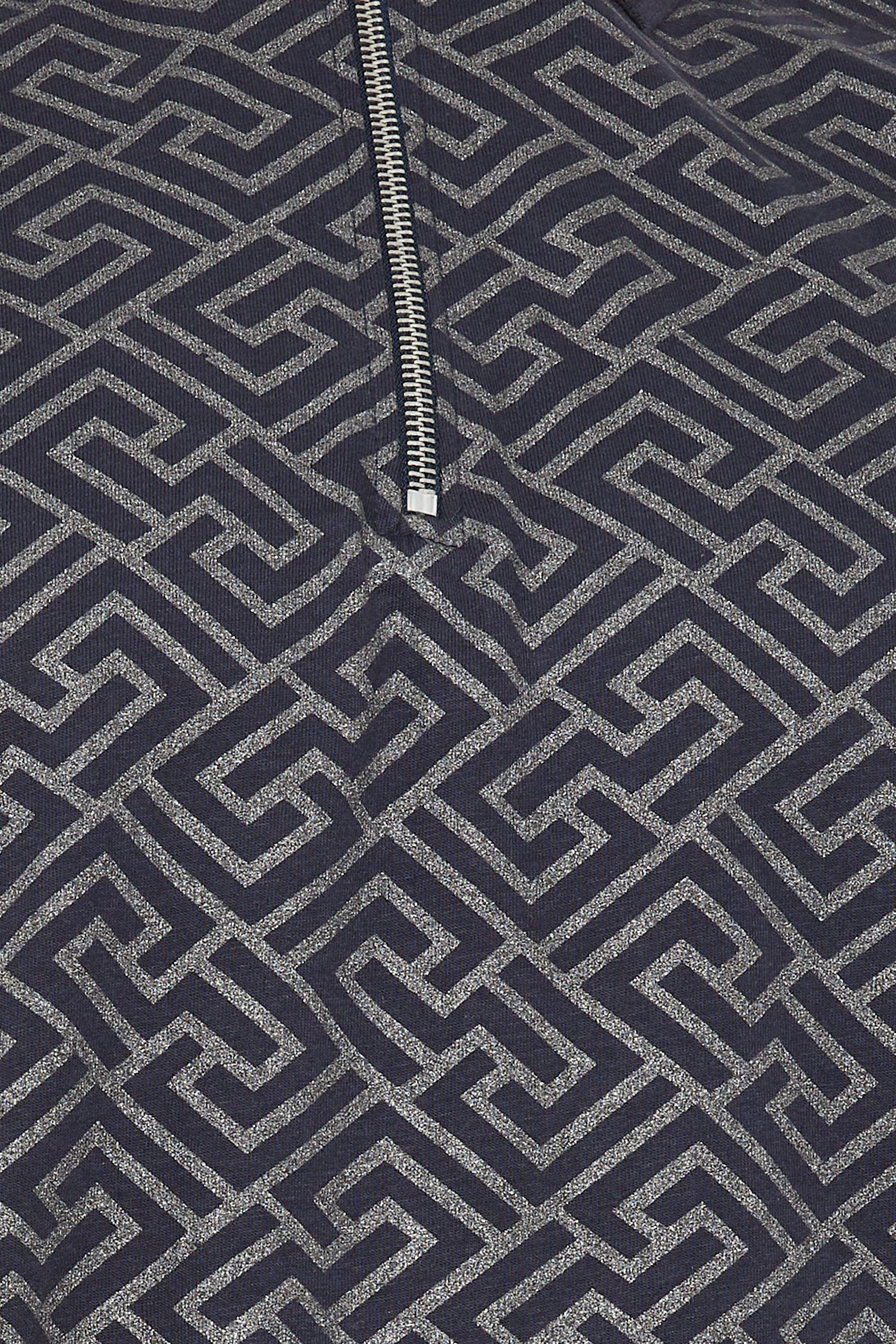 KAM Big & Tall Navy Blue Foil Print Polo Shirt | BadRhino 5