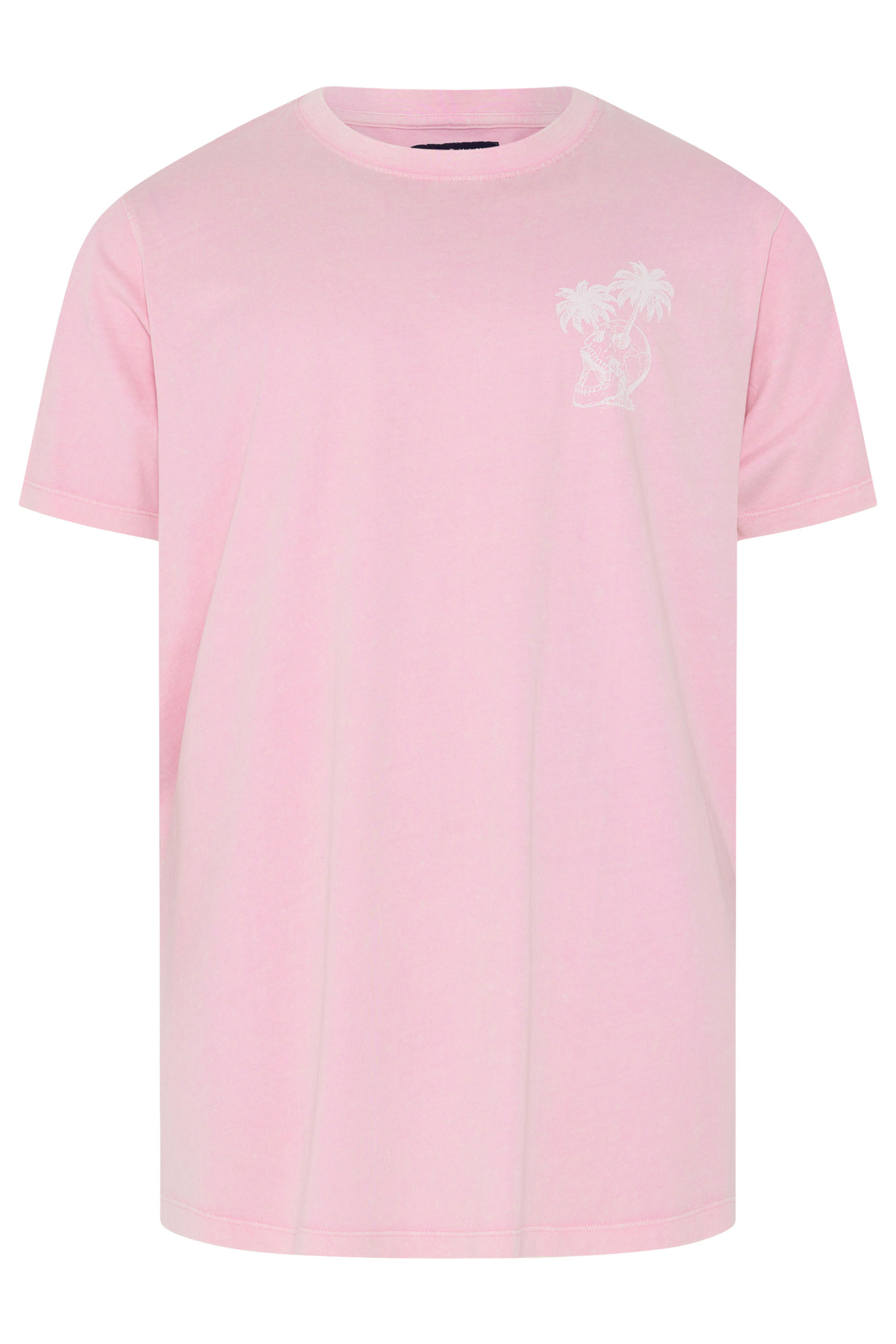 BadRhino Big & Tall Light Pink Acid Wash Graphic T-Shirt | BadRhino 7