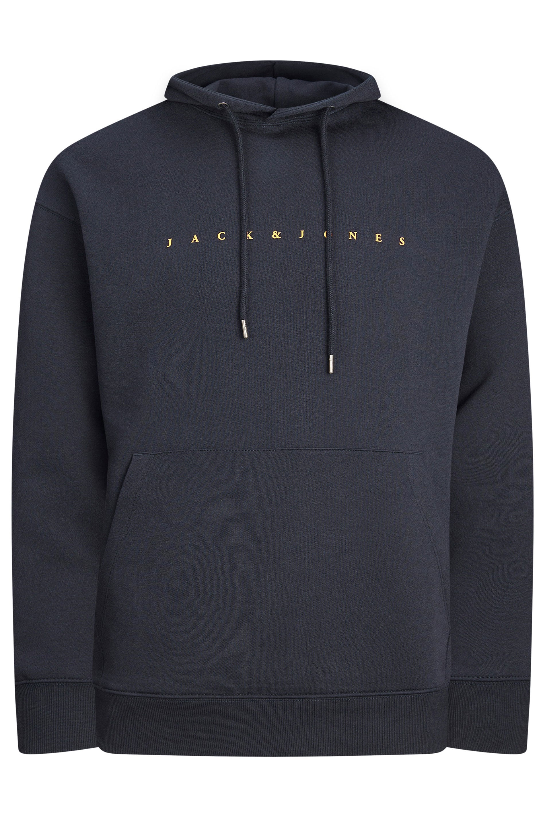 JACK & JONES Big & Tall Navy Blue Logo Hoodie | BadRhino 1