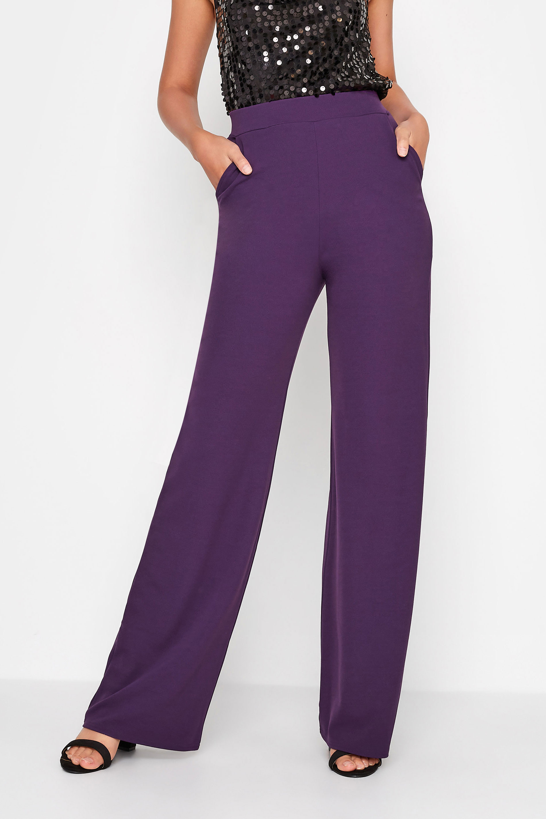 Modern Crepe Sailor Trouser | Purple – Jigsaw