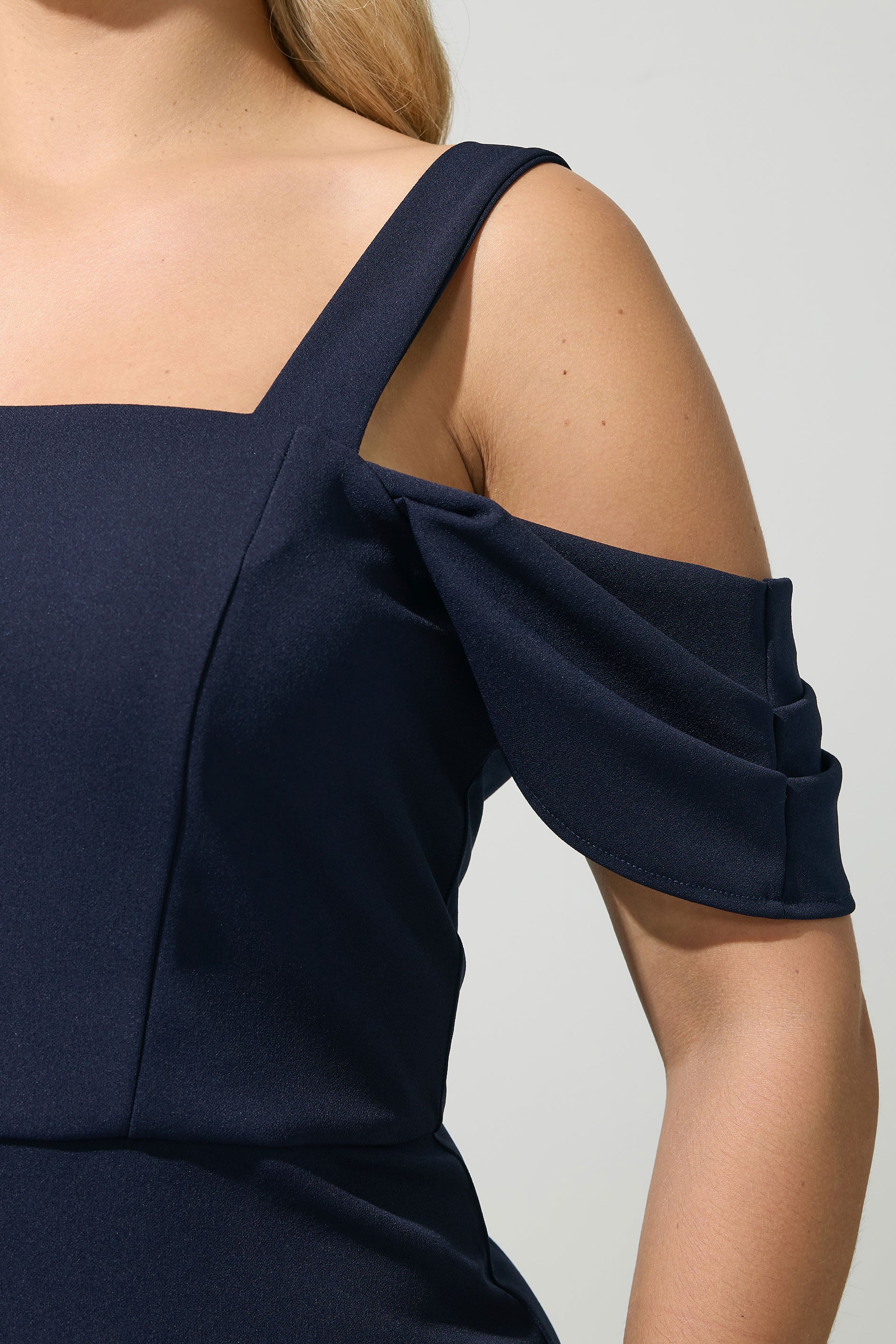YOURS LONDON Plus Size Navy Blue Cold Shoulder Maxi Dress | Yours Clothing 4