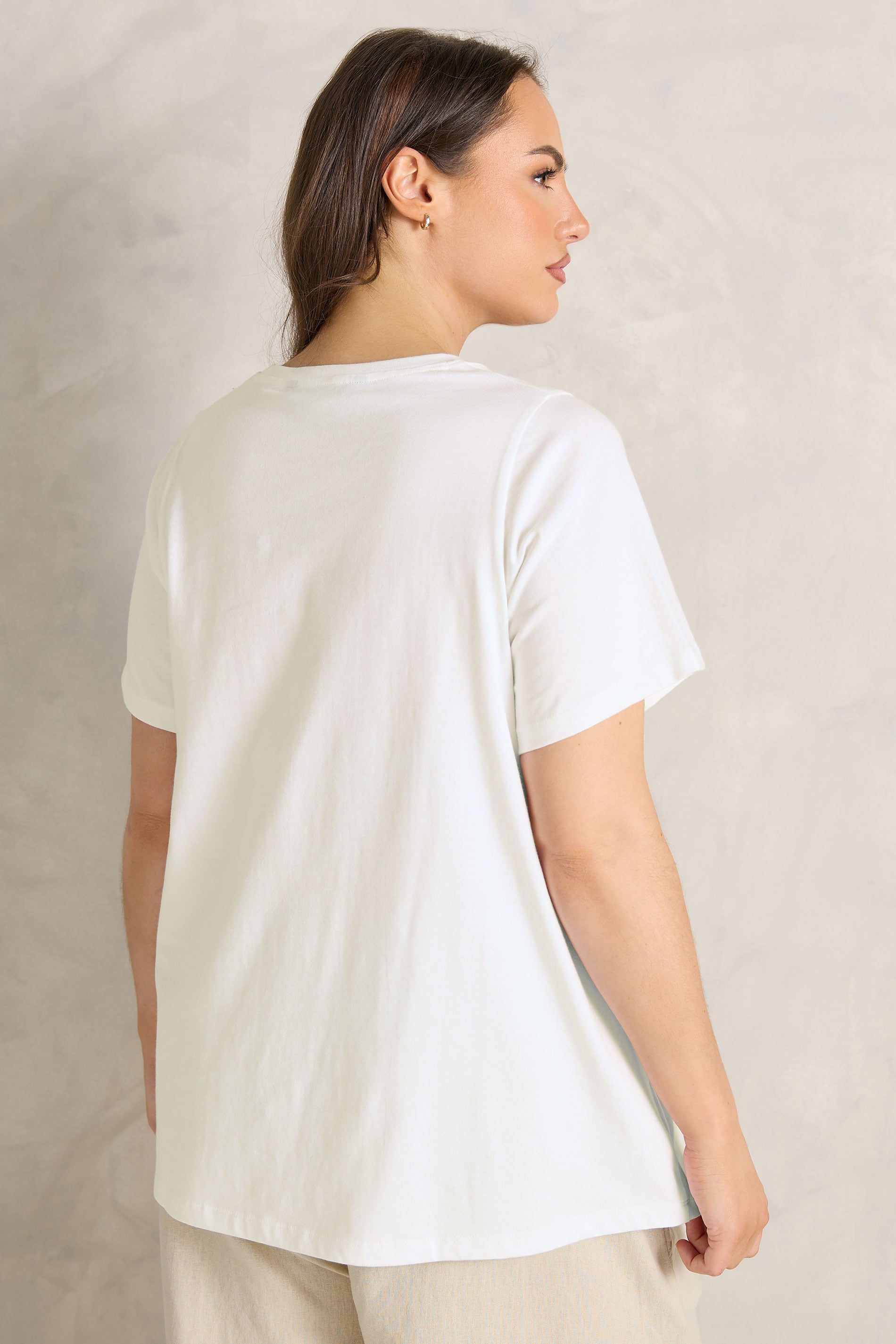 EVANS Plus Size White Beaded Flower T-Shirt | Evans 4
