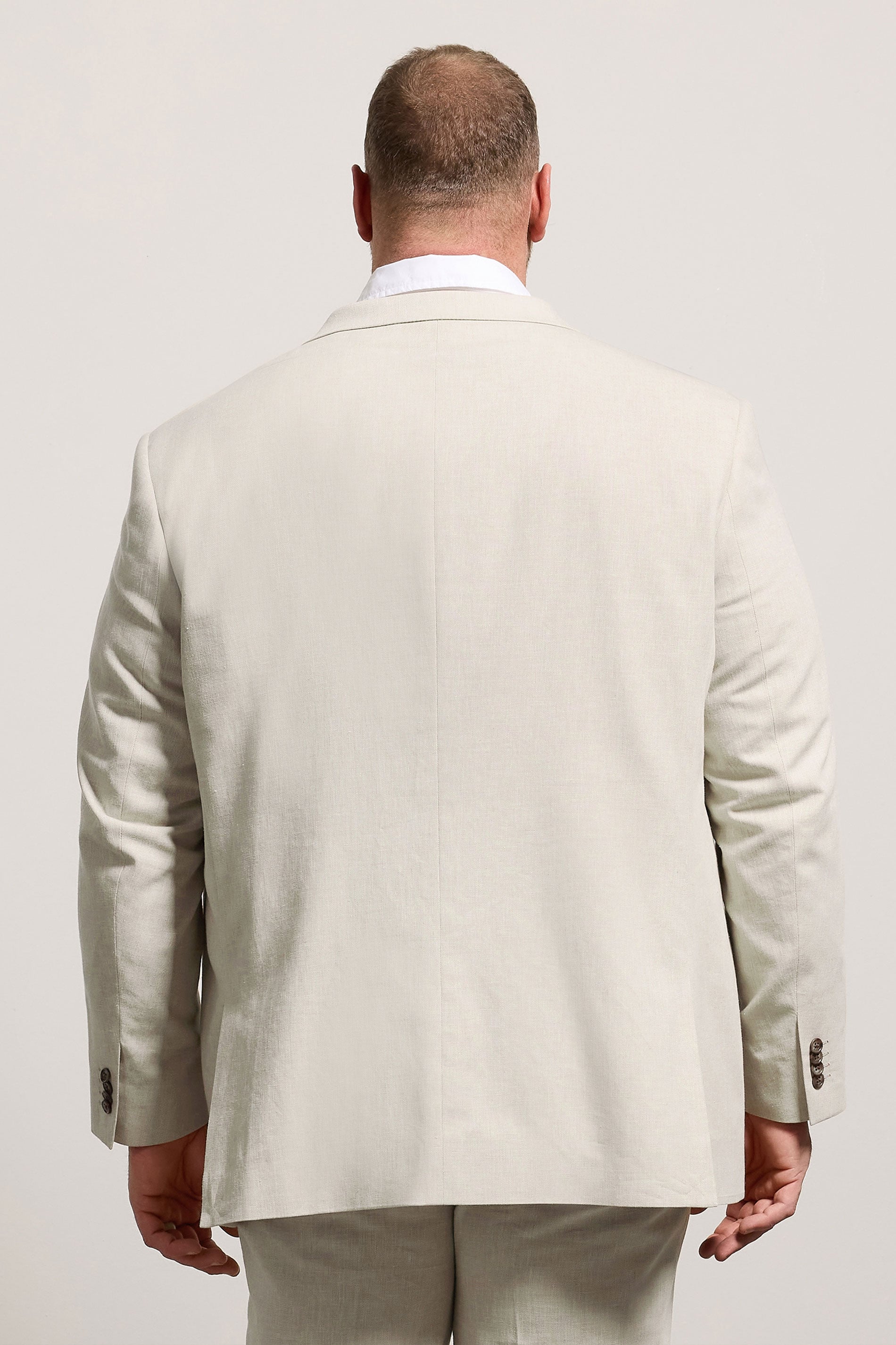 BadRhino Tailoring Big & Tall Oatmeal Brown Linen Suit Jacket | BadRhino 5