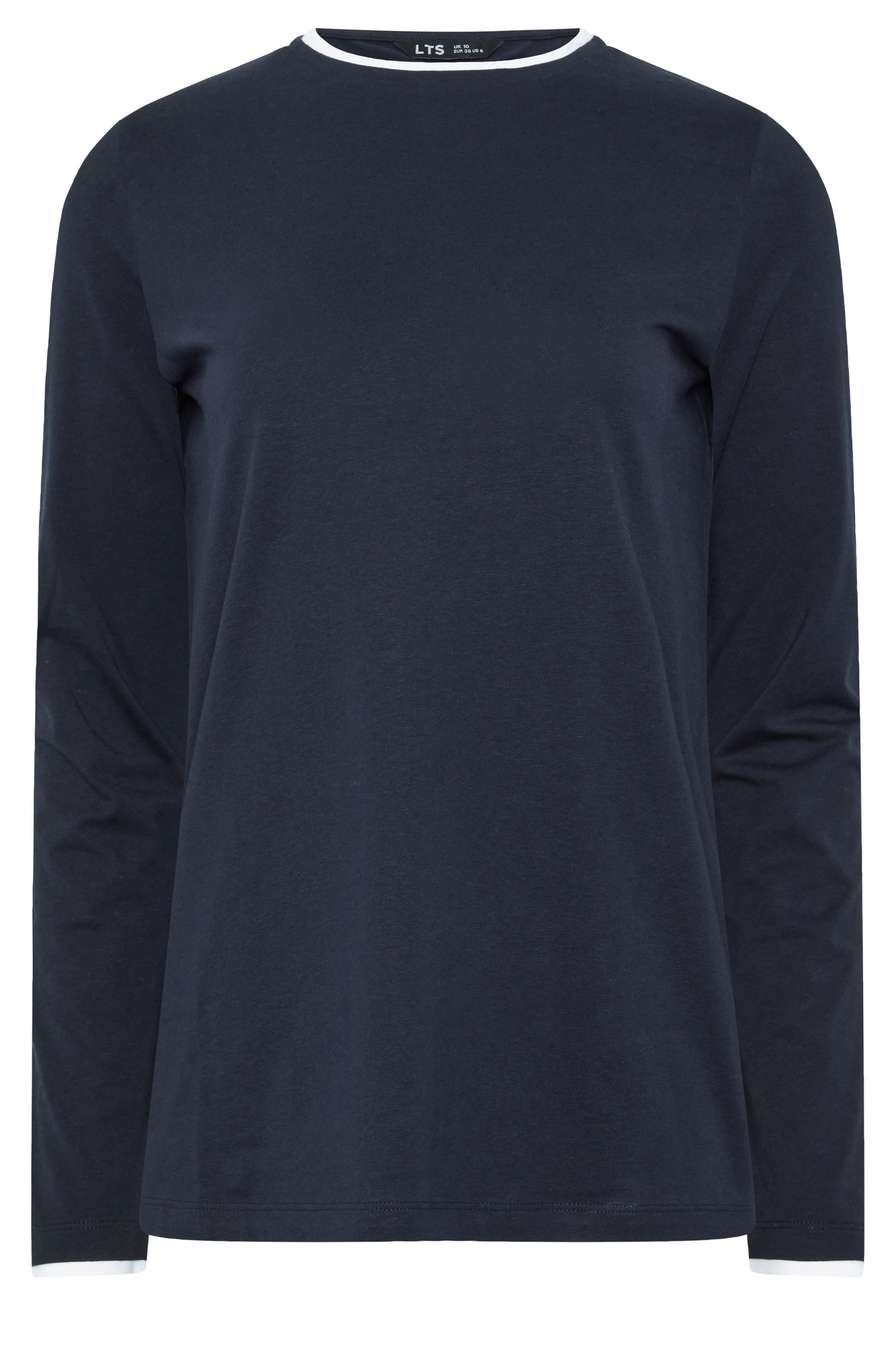 LTS Tall Navy Blue Layered Long Sleeve T-Shirt | Long Tall Sally 5