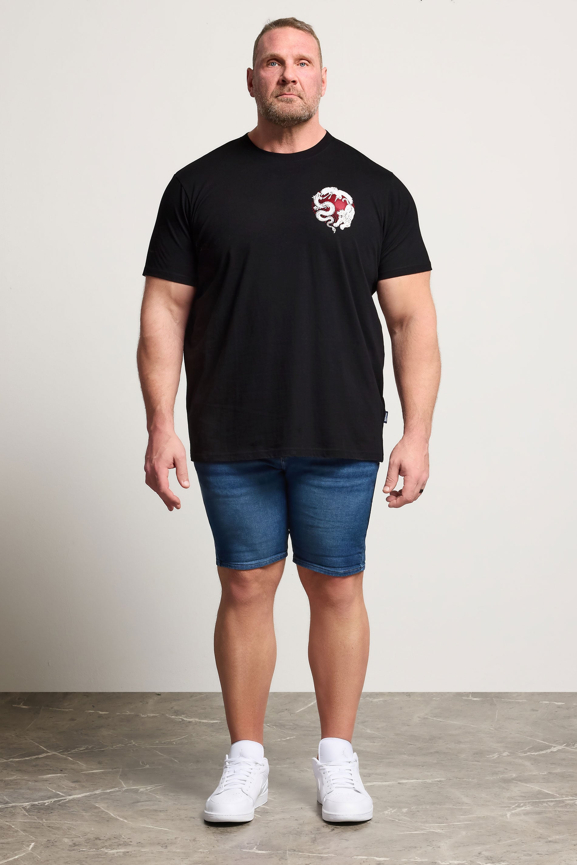 BadRhino Big & Tall Black Japanese Animal Graphic T-Shirt | BadRhino 1