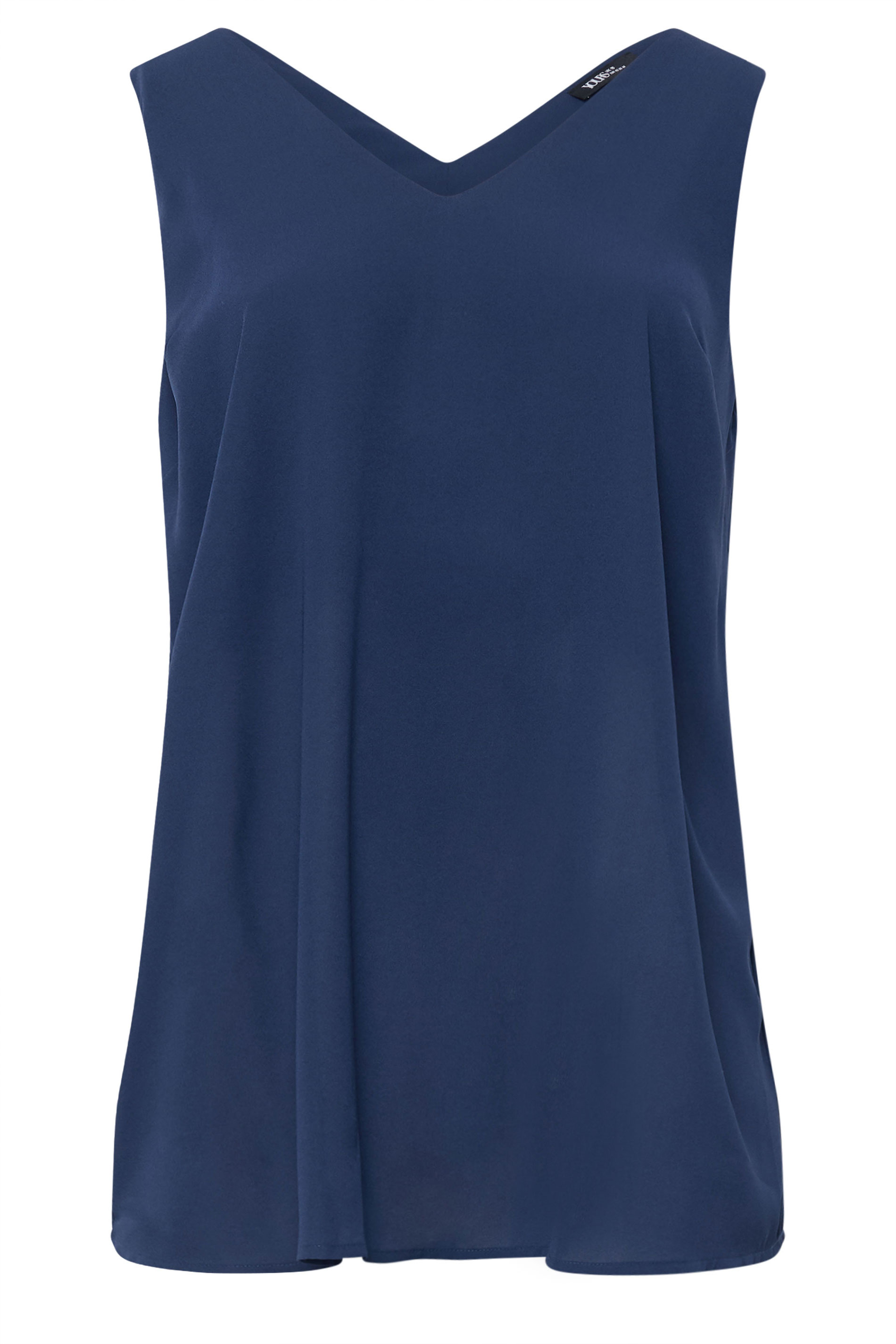 YOURS Plus Size Navy Blue V-Neck Vest Top | Yours Clothing 5