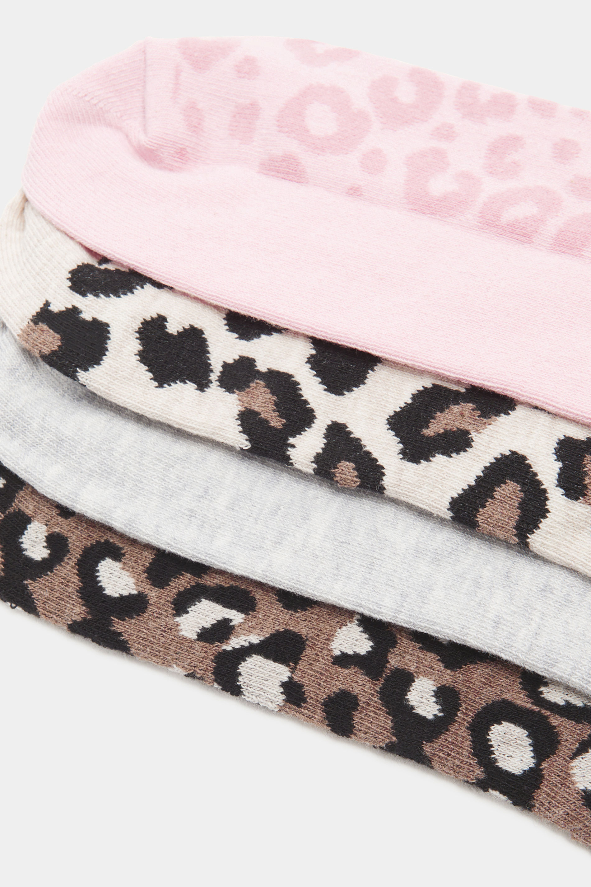 YOURSET 4 PACK Plus Size Black Animal Print Trainer Liner Socks | Yours Clothing 4