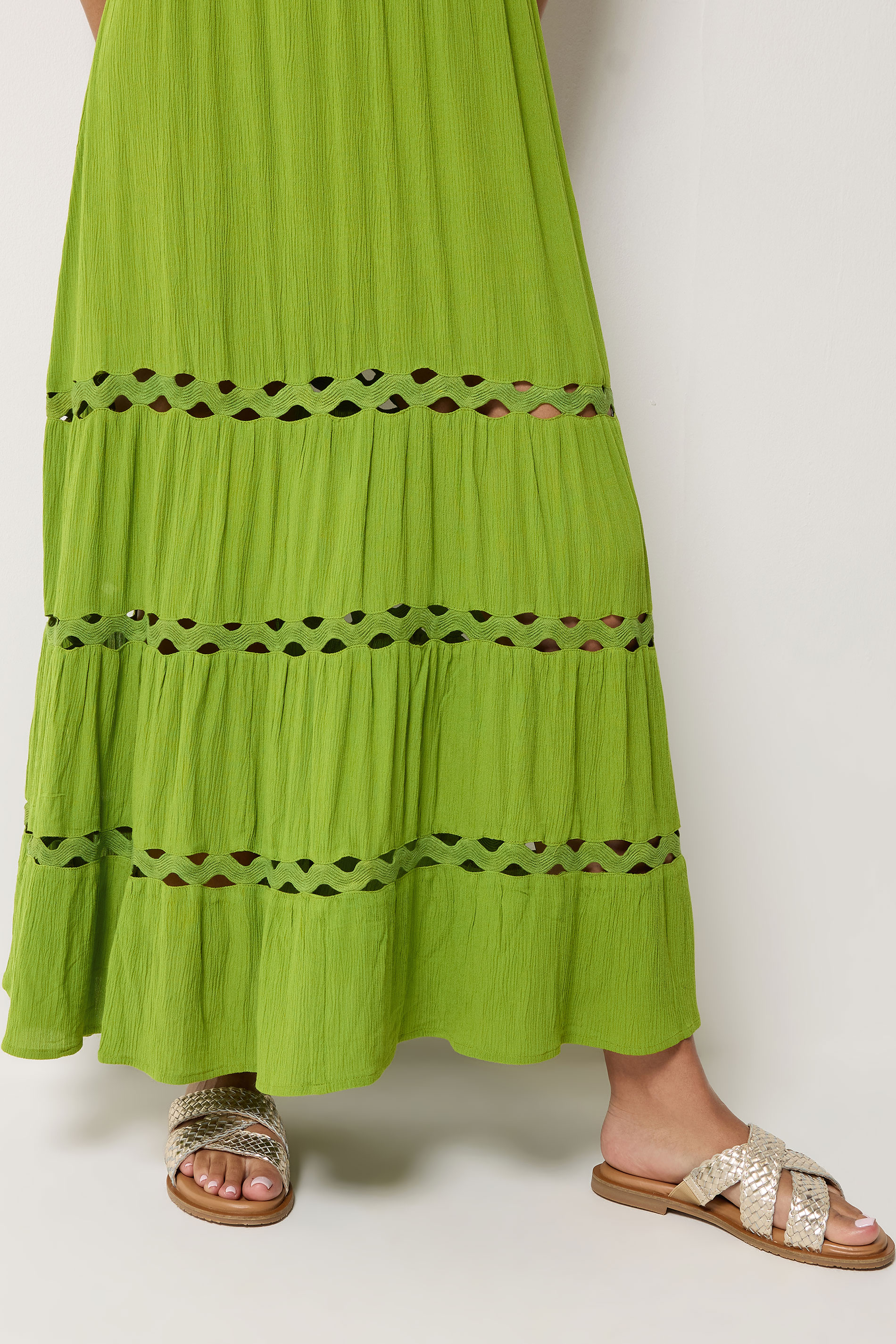 M&Co Green Sleeveless Tiered Maxi Dress | M&Co 5