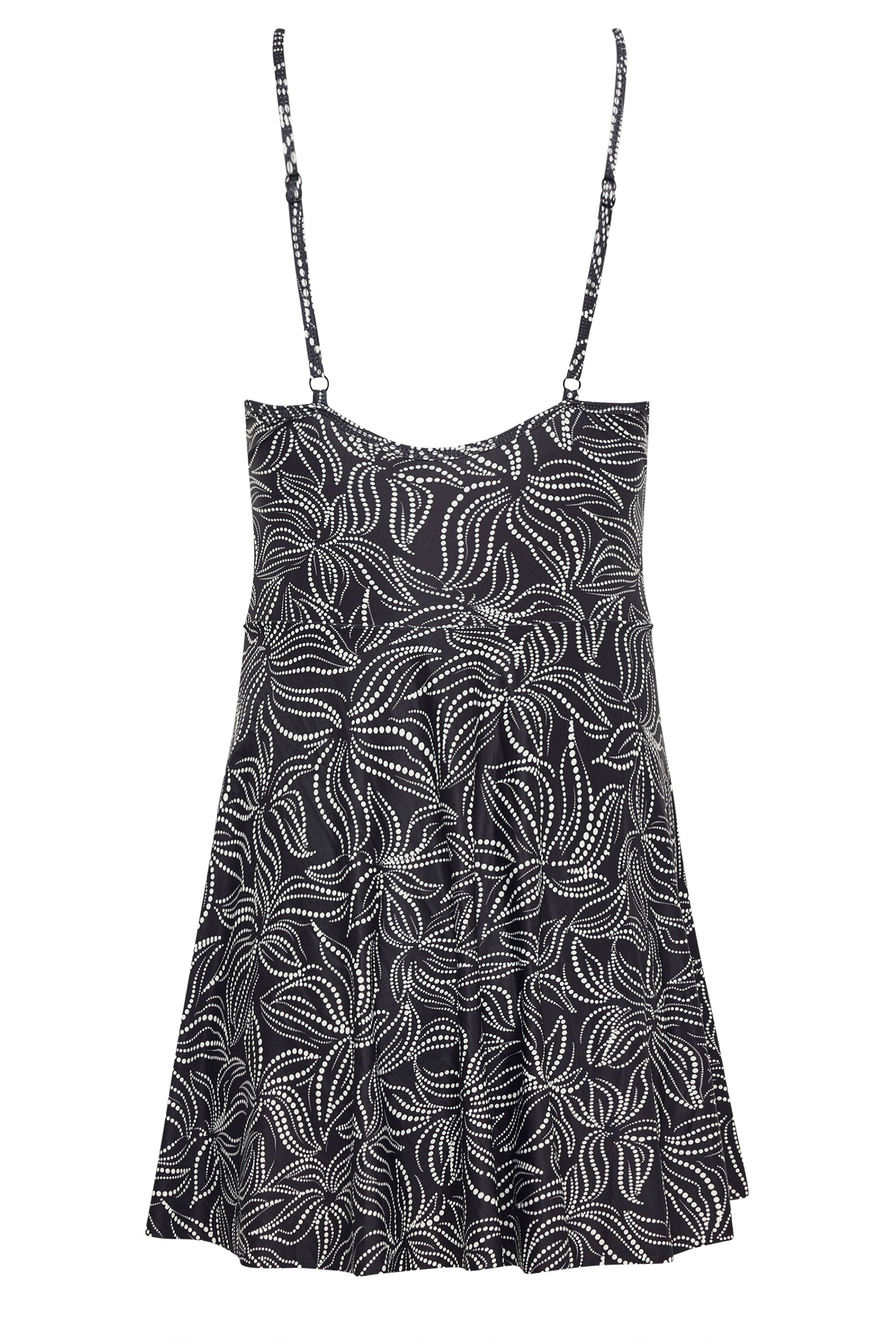 M&Co Black Floral Print Split Front Swimdress | M&Co 7