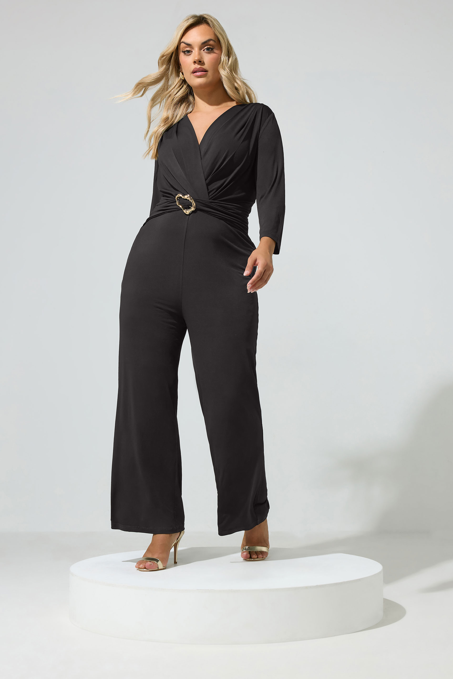 Yours London Zwarte Jumpsuit Met Gesp Size 40