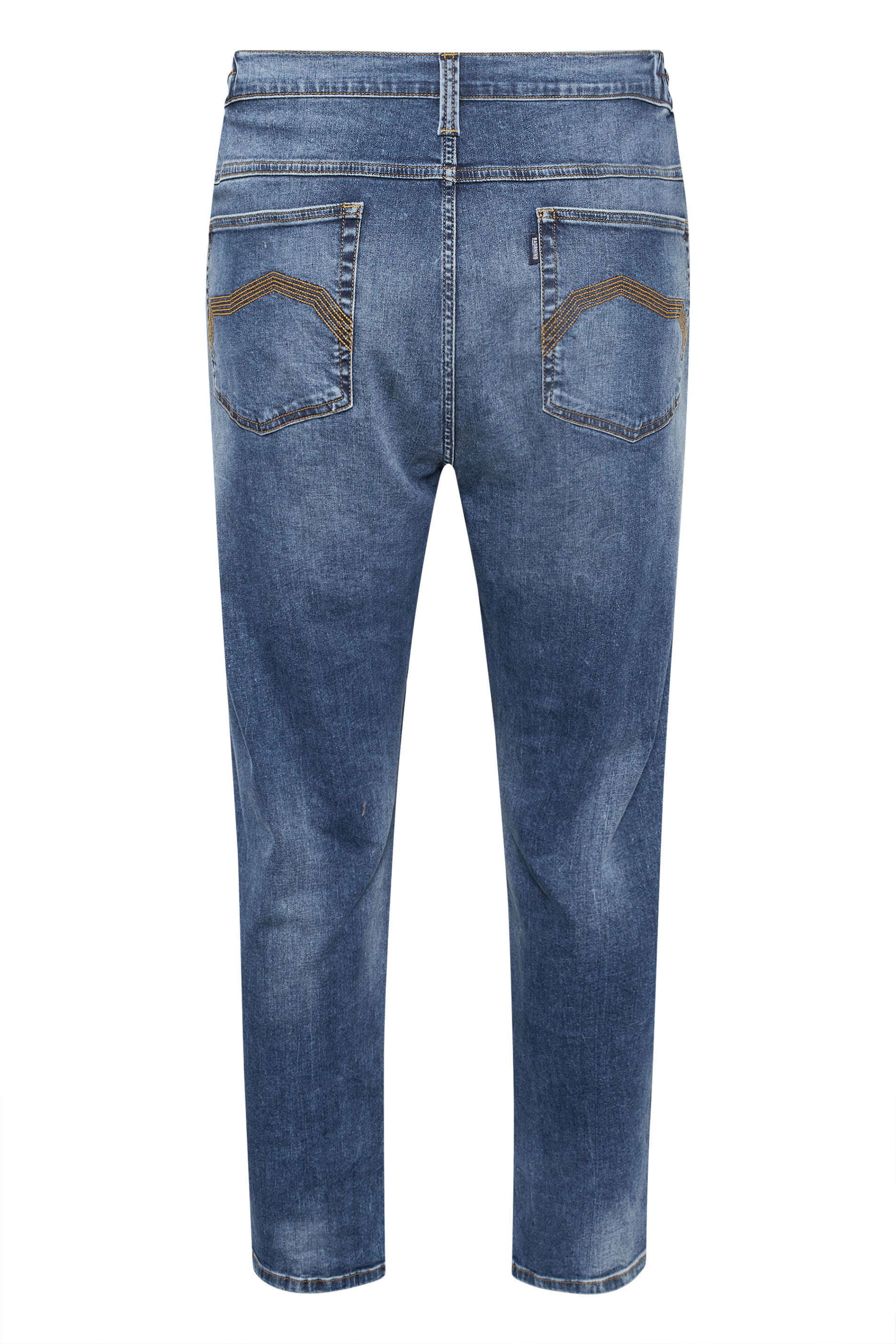 BadRhino Big & Tall Blue Washed Elasticated Waist Stretch Jeans | BadRhino 7