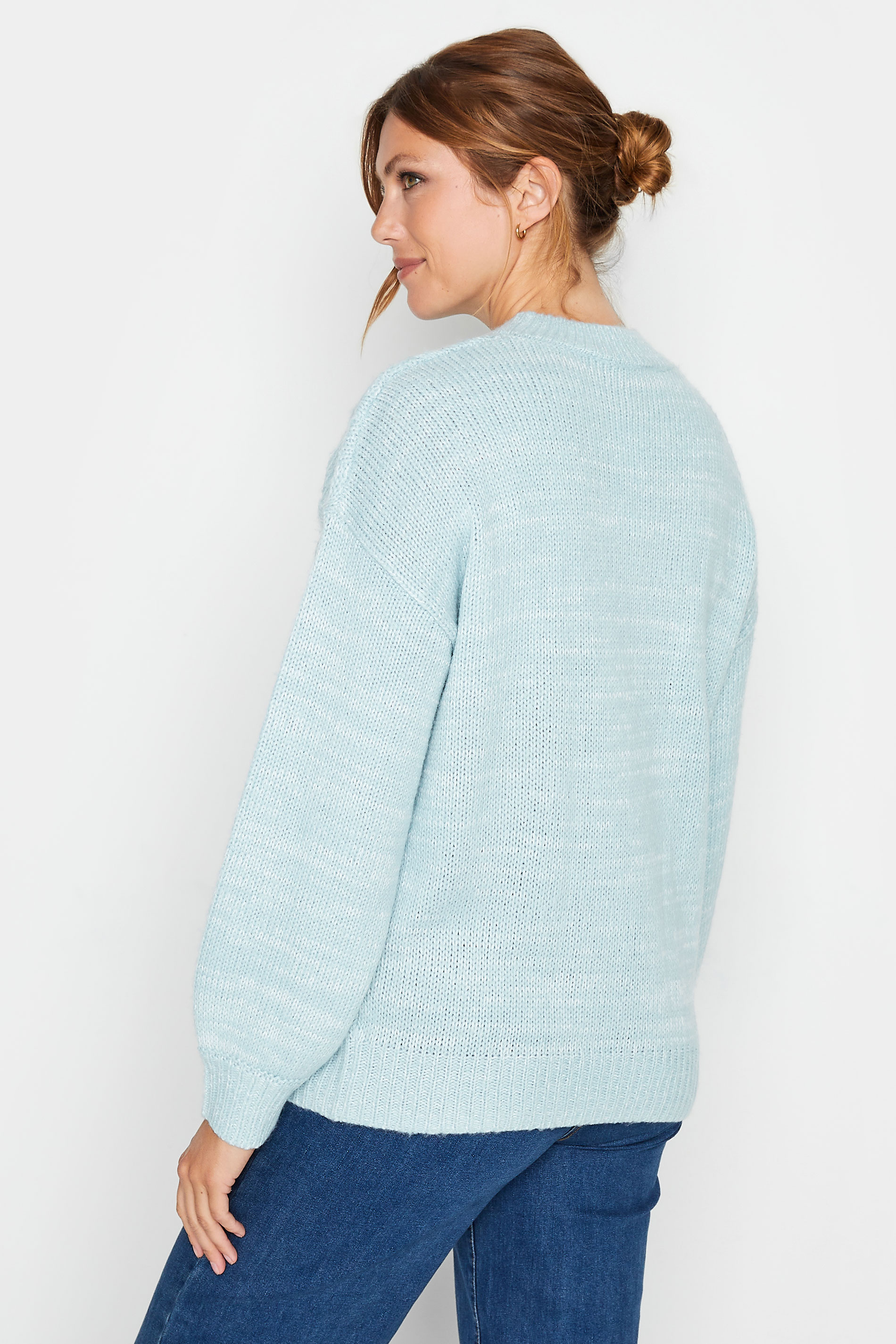 LTS Tall Light Blue Chunky Cable Knit Jumper | Long Tall Sally 3