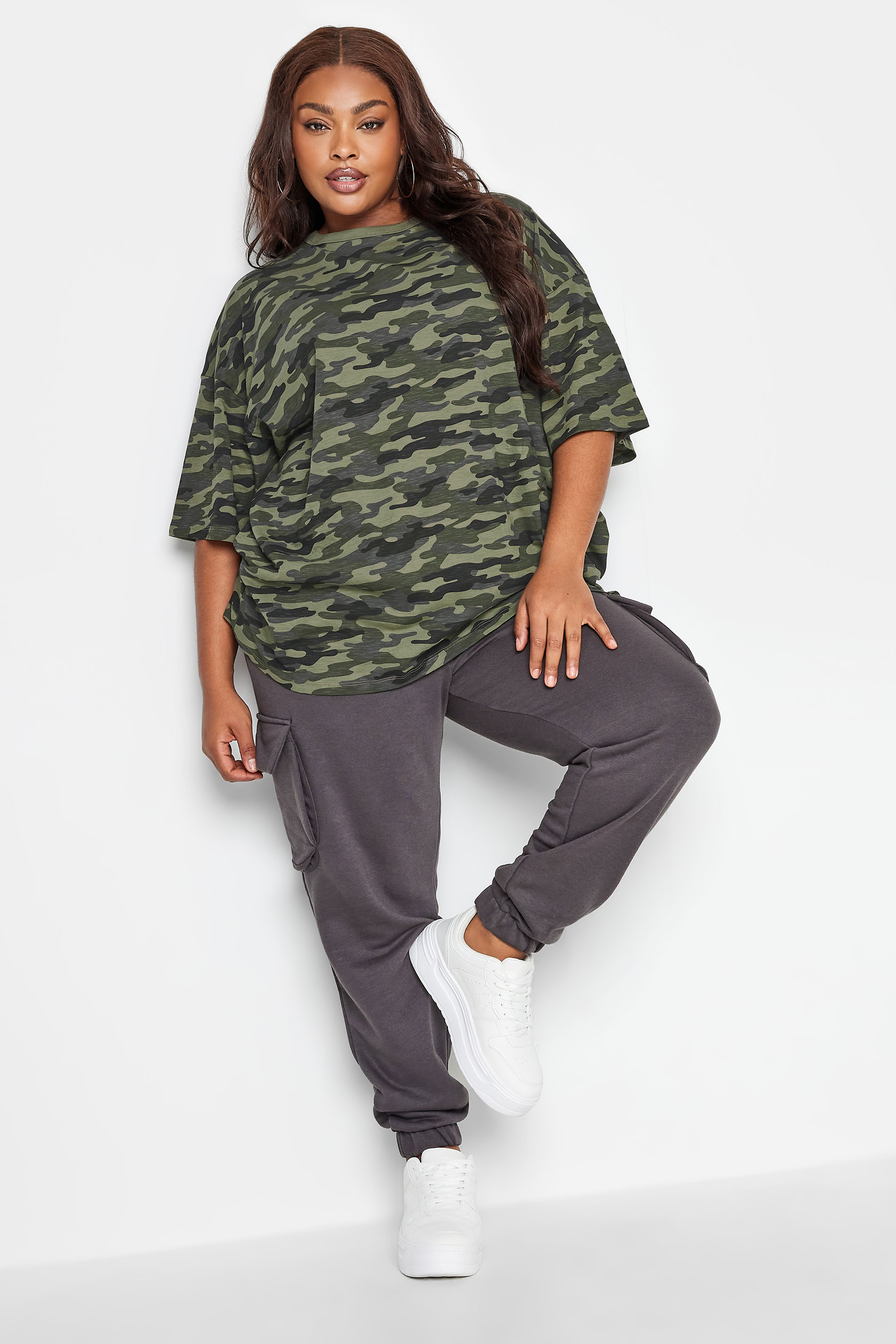 YOURS 2 PACK Plus Size Khaki Green & Black Camo Print T-Shirts | Yours Clothing 3