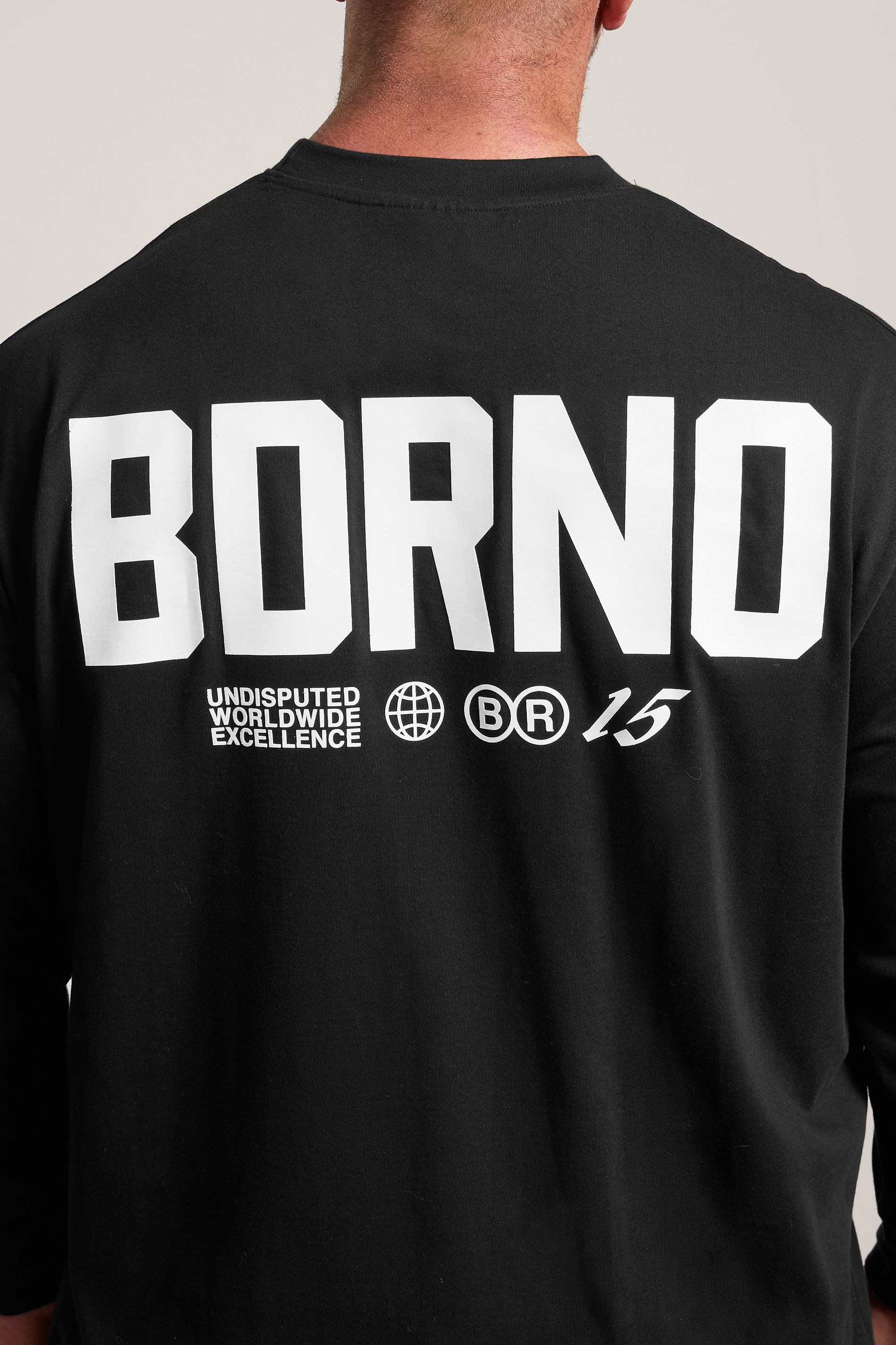 BDRNO Premium Big & Tall Black Printed Long Sleeve T-Shirt | BadRhino 7