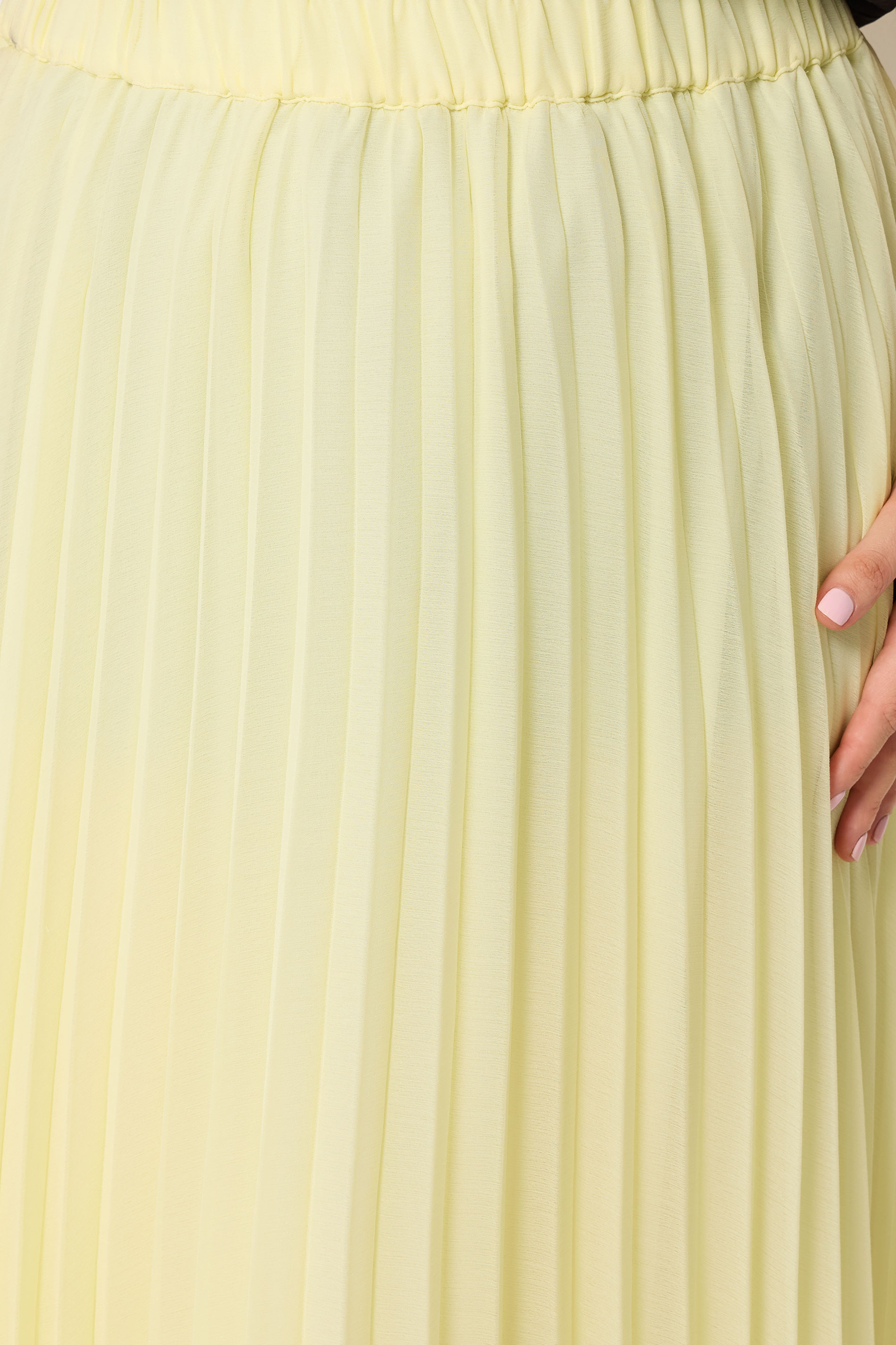 YOURS Plus Size Yellow Pleated Skirt | Yours Clothing 5
